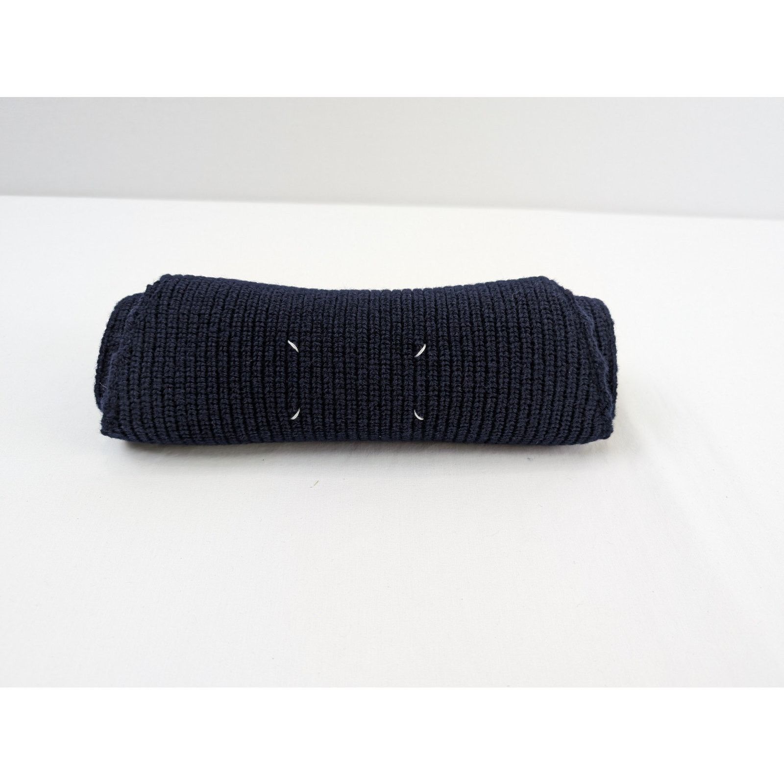 Maison Margiela o1rshd1 Size: M / Ribbed Balaclava Scarf in Navy Blue Size ONE SIZE - 7 Thumbnail