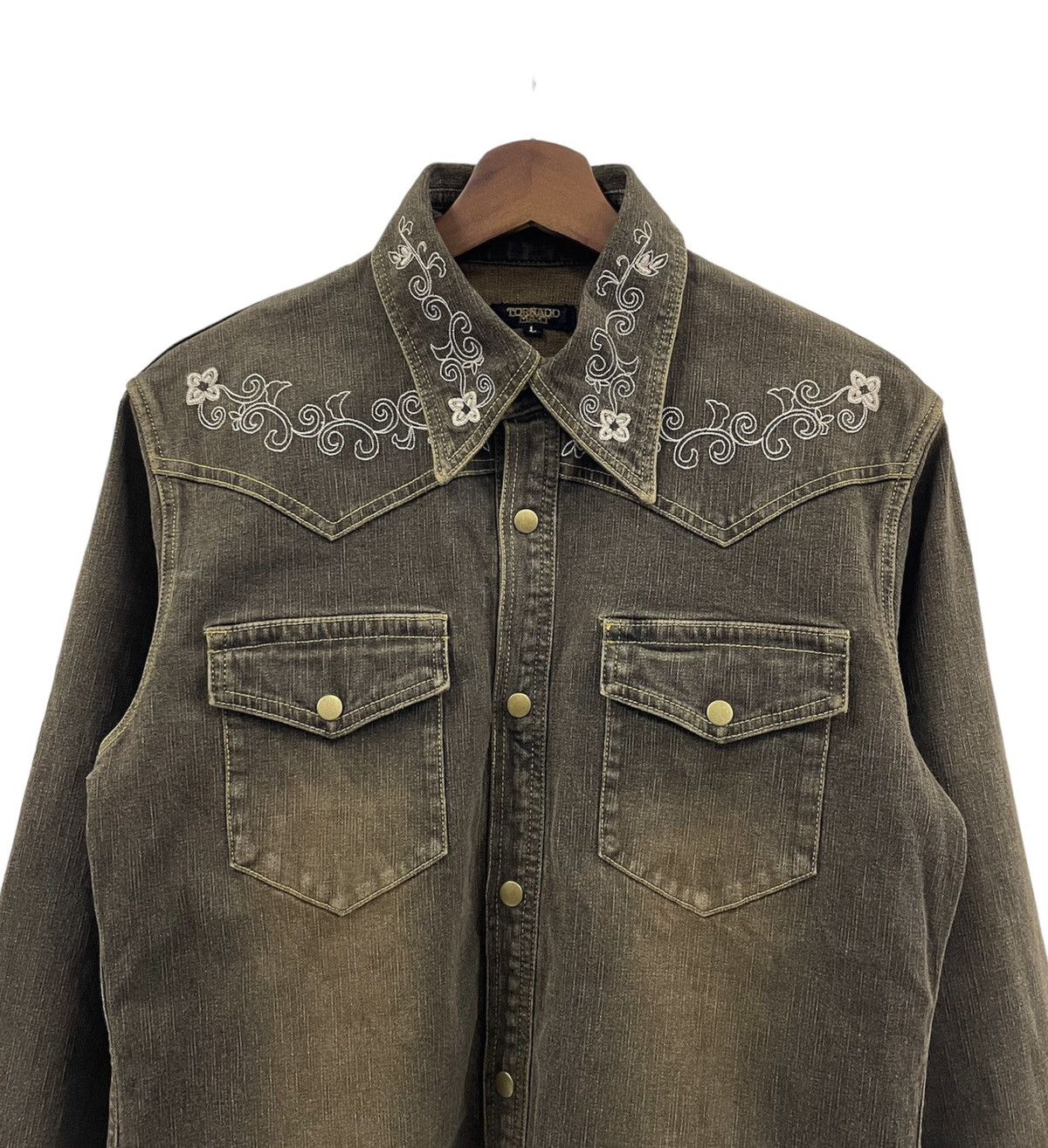 If Six Was Nine × Le Grande Bleu (L.G.B.) × Tornado Mart Tornado Mart Japan Tribal Denim Jacket Size US S / EU 44-46 / 1 - 2 Thumbnail