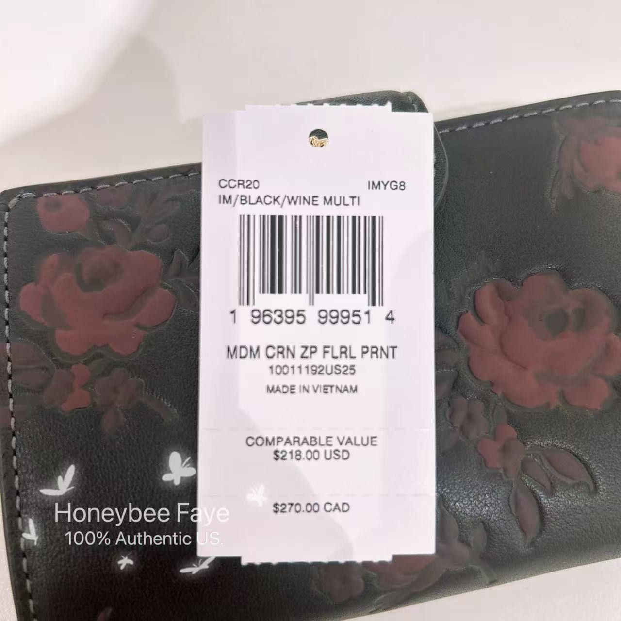 Coach Medium Corner Zip Wallet With Floral Print CCR20 Size ONE SIZE - 4 Thumbnail
