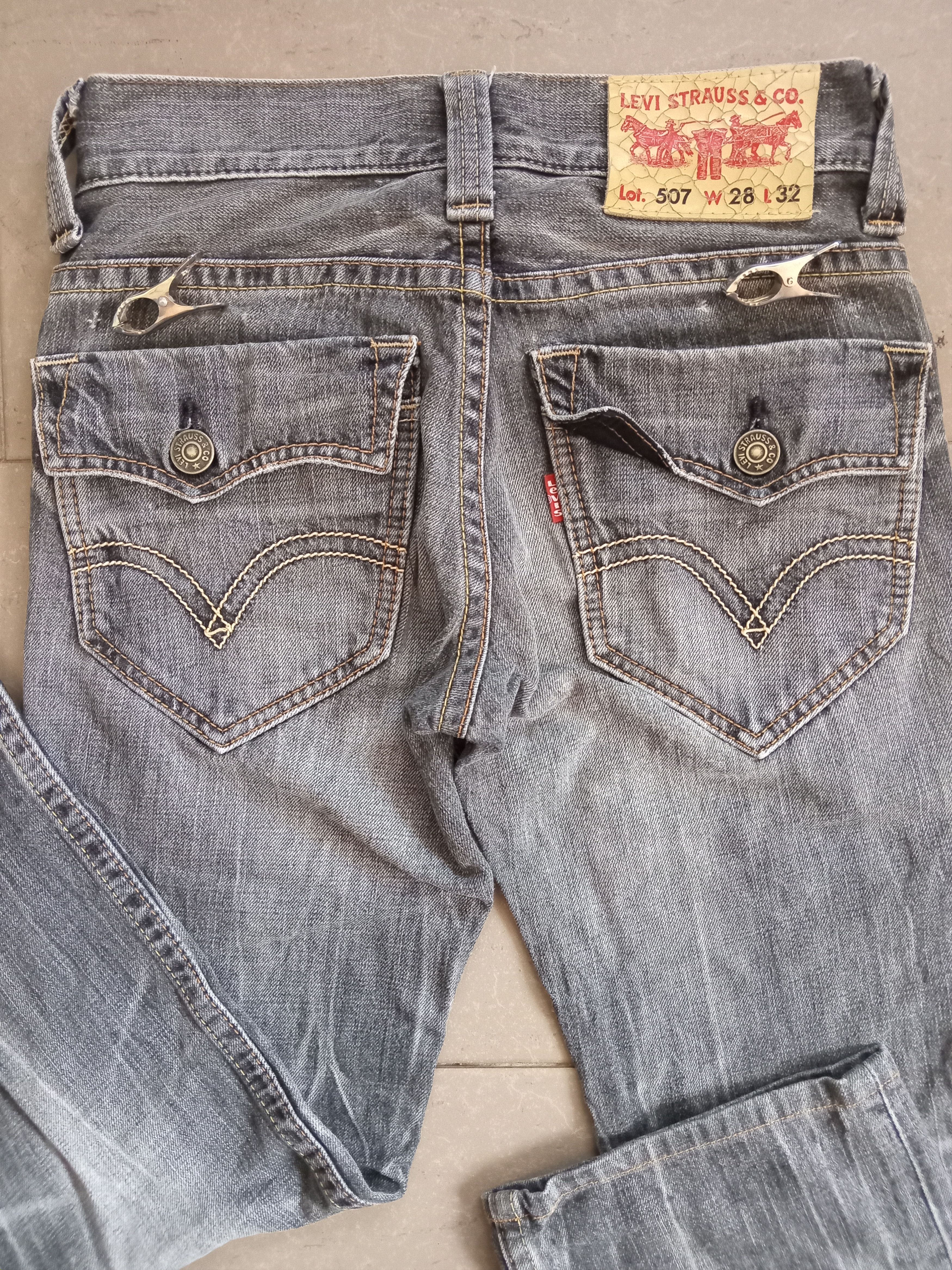 Hysteric Glamour Rare💥LEVI'S 507 Flare Black Stoned Washed Multipocket Jeans Size US 28 / EU 44 - 8 Thumbnail