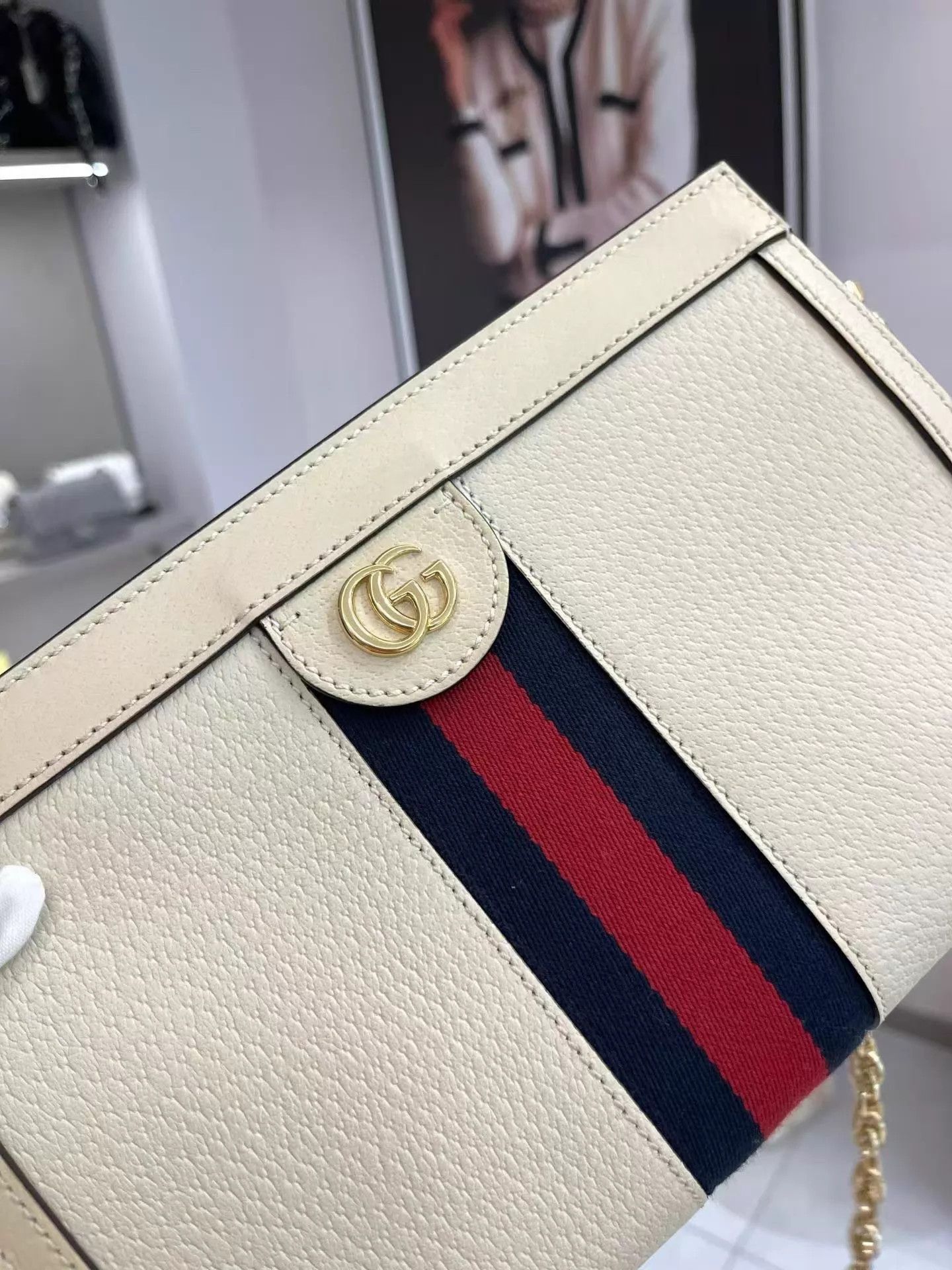 Gucci Gucci Ophidia White Leather Chain Wallet like new Size ONE SIZE - 6 Thumbnail