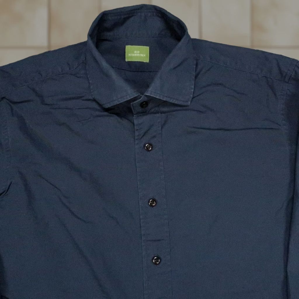 Sid Mashburn Sid Mashburn Shirt Mens Medium Blue Long Sleeve Button Up Dress Shirt Cotton Size 40R - 1 Thumbnail