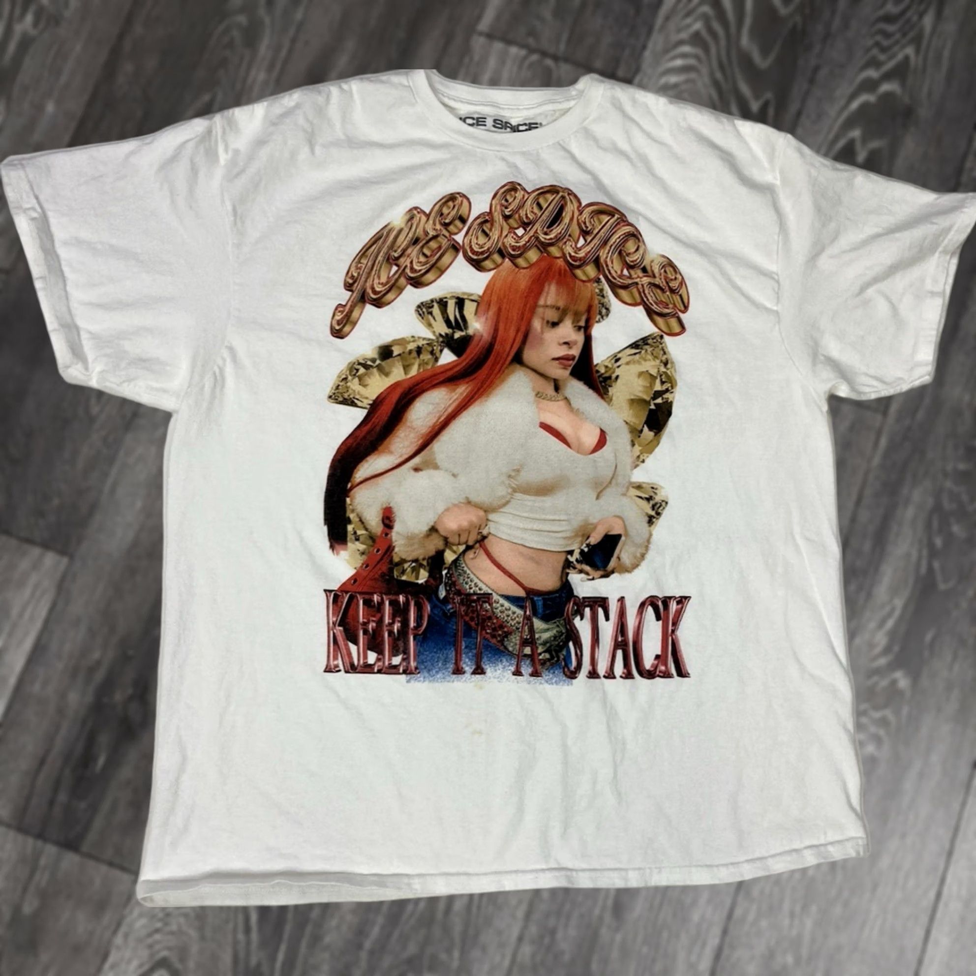 Vintage Ice Spice Keep It A Stack Graphic Shirt XL White Short Sleeve Music Size US S / EU 44-46 / 1 - 1 Thumbnail