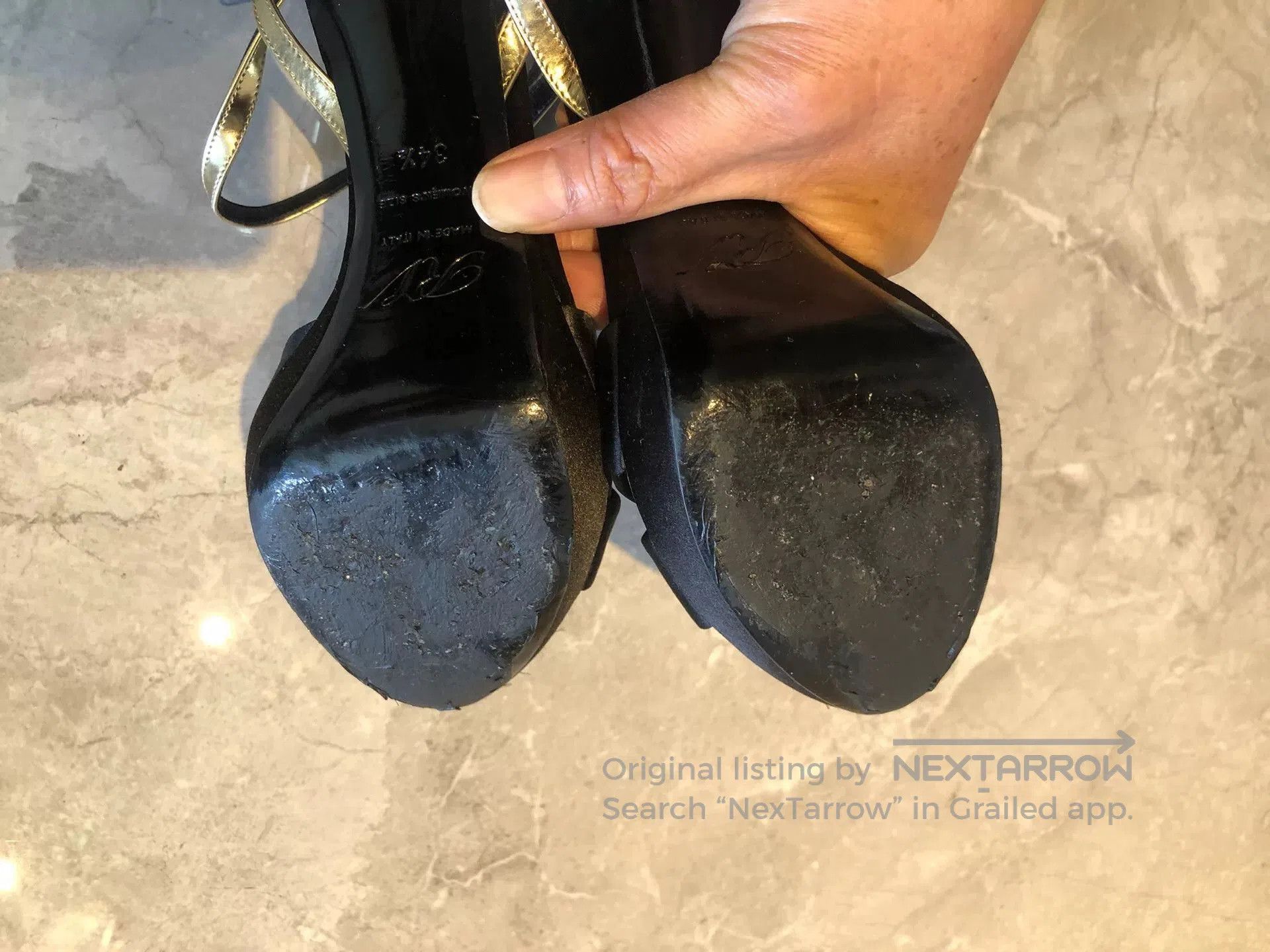Roger Vivier Roger Vivier Gold Strap Platform Heel Sandal. Size US 4.5 / IT 34.5 - 9 Thumbnail