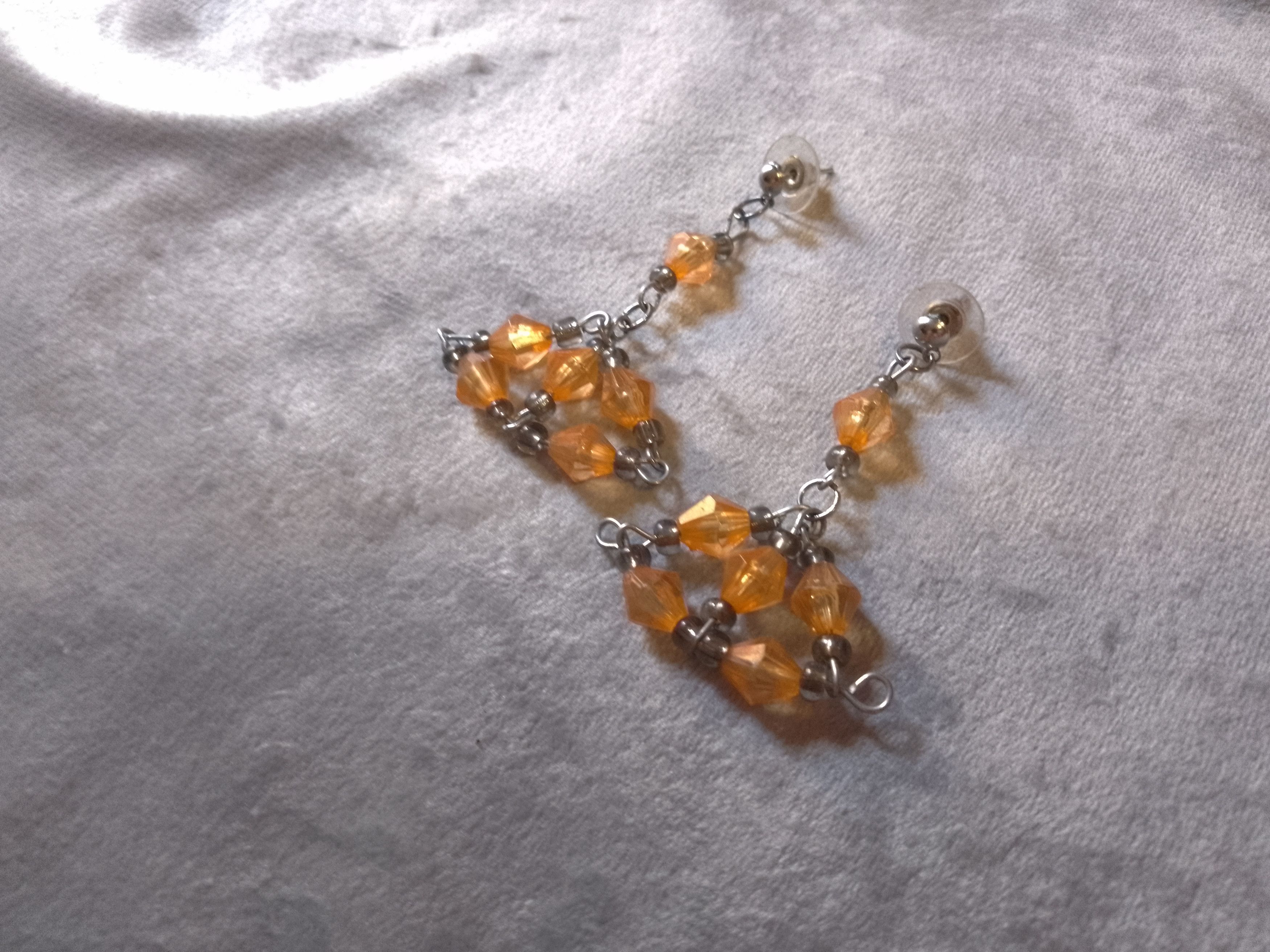 Handmade Necklace Orange Green Earrings Vintabe Antique Fashionable Size ONE SIZE - 7 Thumbnail
