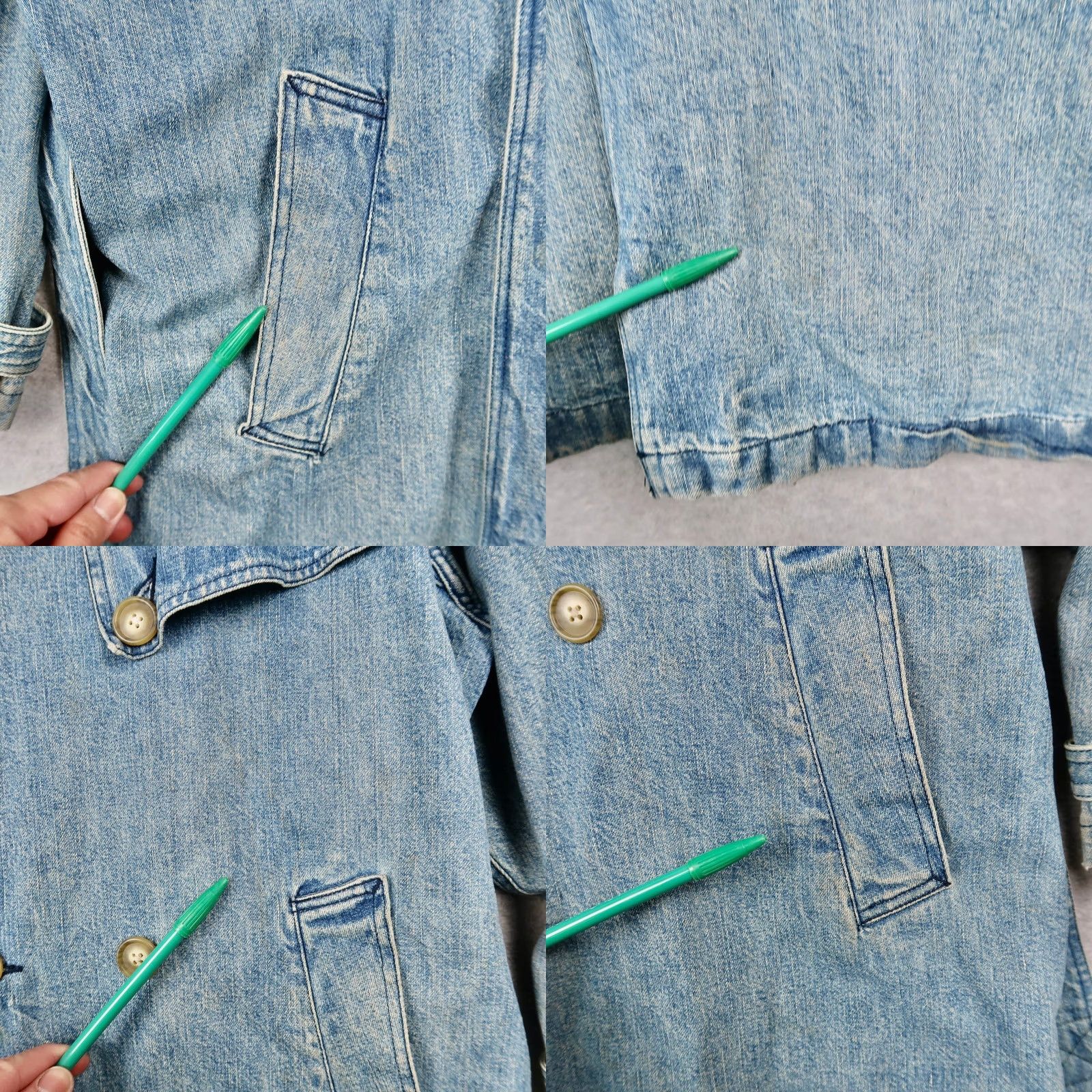 Calvin Klein VINTAGE Calvin Klein Denim Trench Coat Womens S Blue Double Breasted USA Made 90s Size S / US 4 / IT 40 - 8 Thumbnail