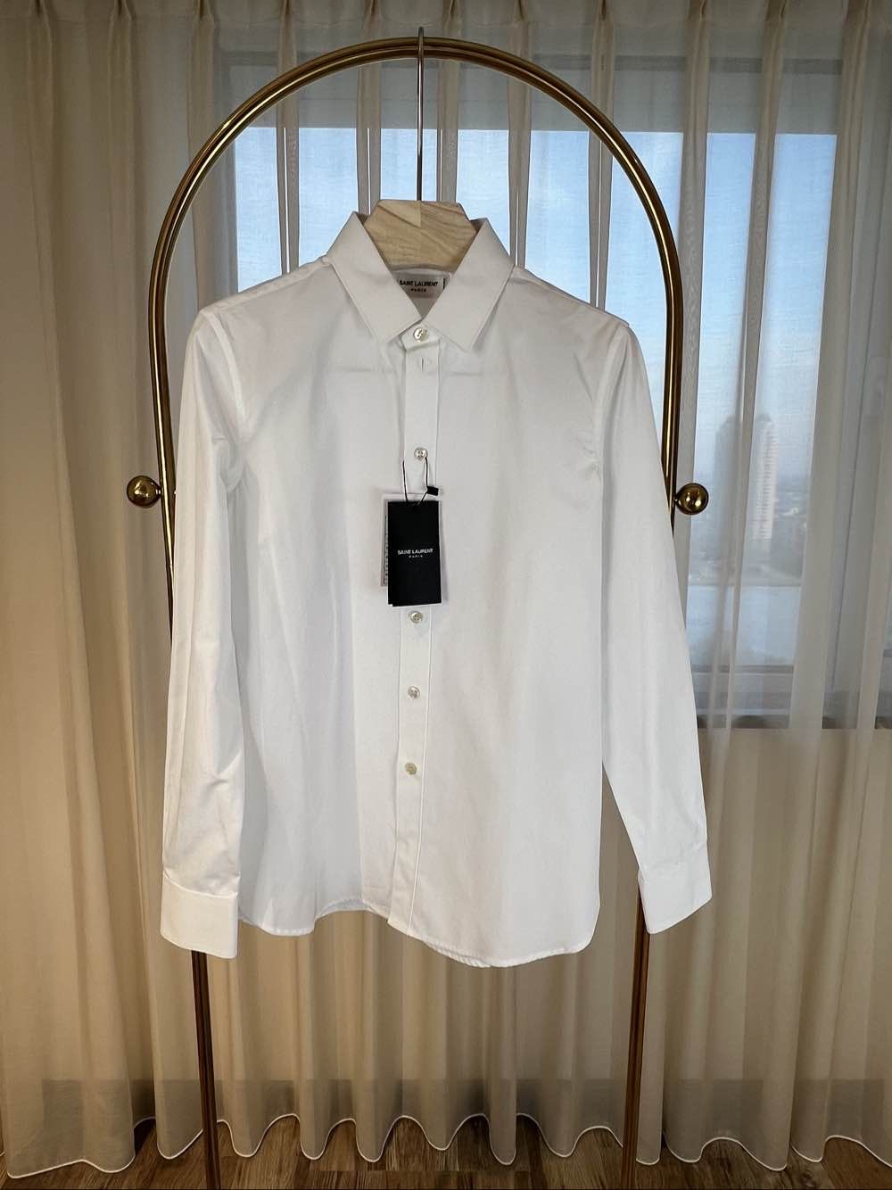 Saint Laurent Paris Saint Laurent White Button Up Shirt Size 38 Size S / US 4 / IT 40 - 1 Thumbnail
