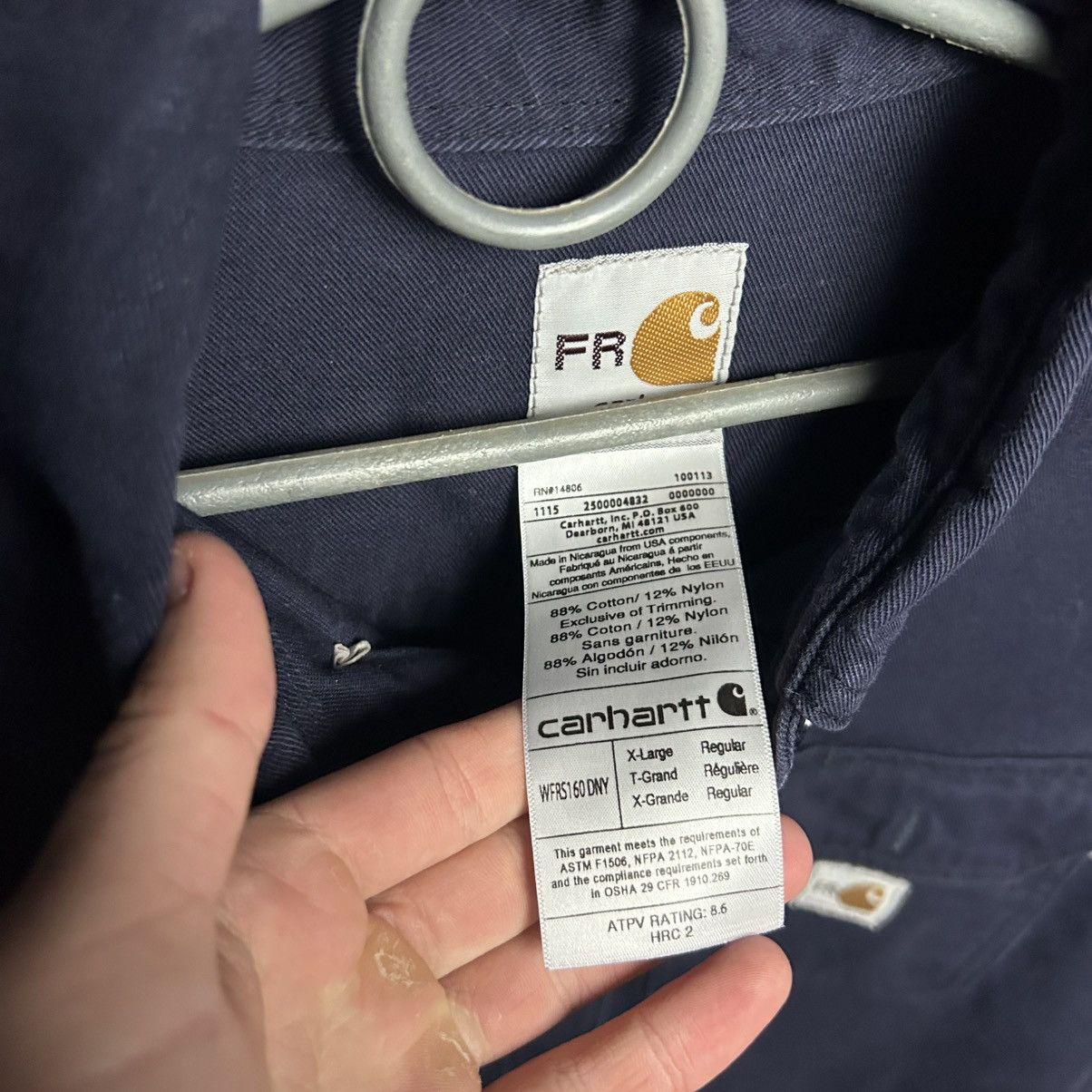 Carhartt Wip Vintage Carhartt Wip Patch Logo workwear fire denim shirt Size US XL / EU 56 / 4 - 5 Thumbnail