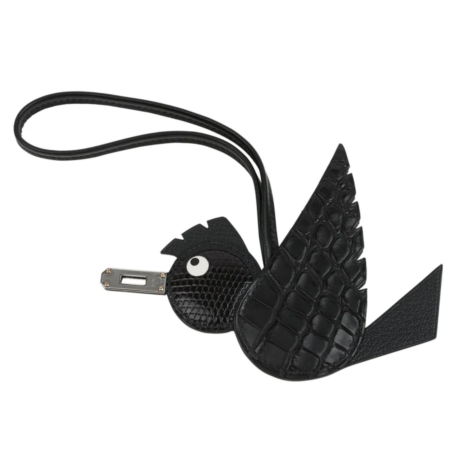 Hermes Hermes Birdy Birdie Black Alligator Lizard Chevre Bag Charm Size ONE SIZE - 13 Thumbnail