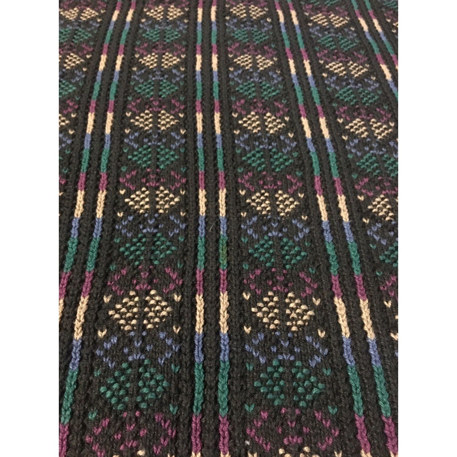 Alexander Julian VINTAGE 90s Knit Striped Sweater XL USA Alexander Julian Men Pullover Black Abstract Geometric Art Size US XL / EU 56 / 4 - 2 Thumbnail