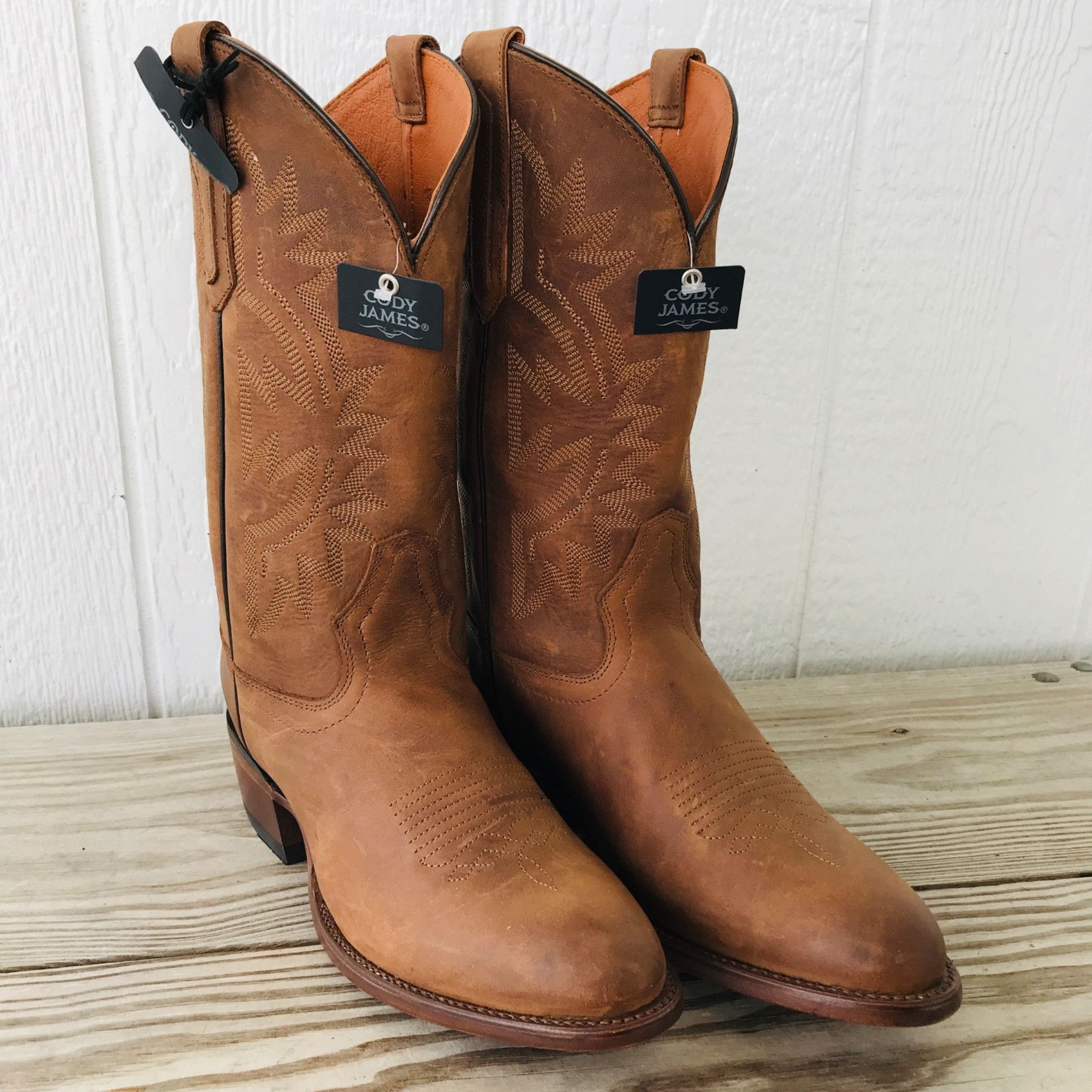 Cody James Cody James Mens Chestnut Brown and Tan Leather Western Boots ...