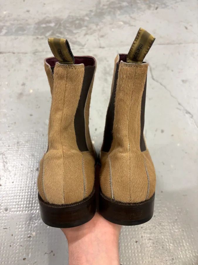 Roberto Cavalli 2000s Roberto Cavalli Beige Ponyhair Chelsea Leather Boots Size US 9 / EU 42 - 7 Thumbnail