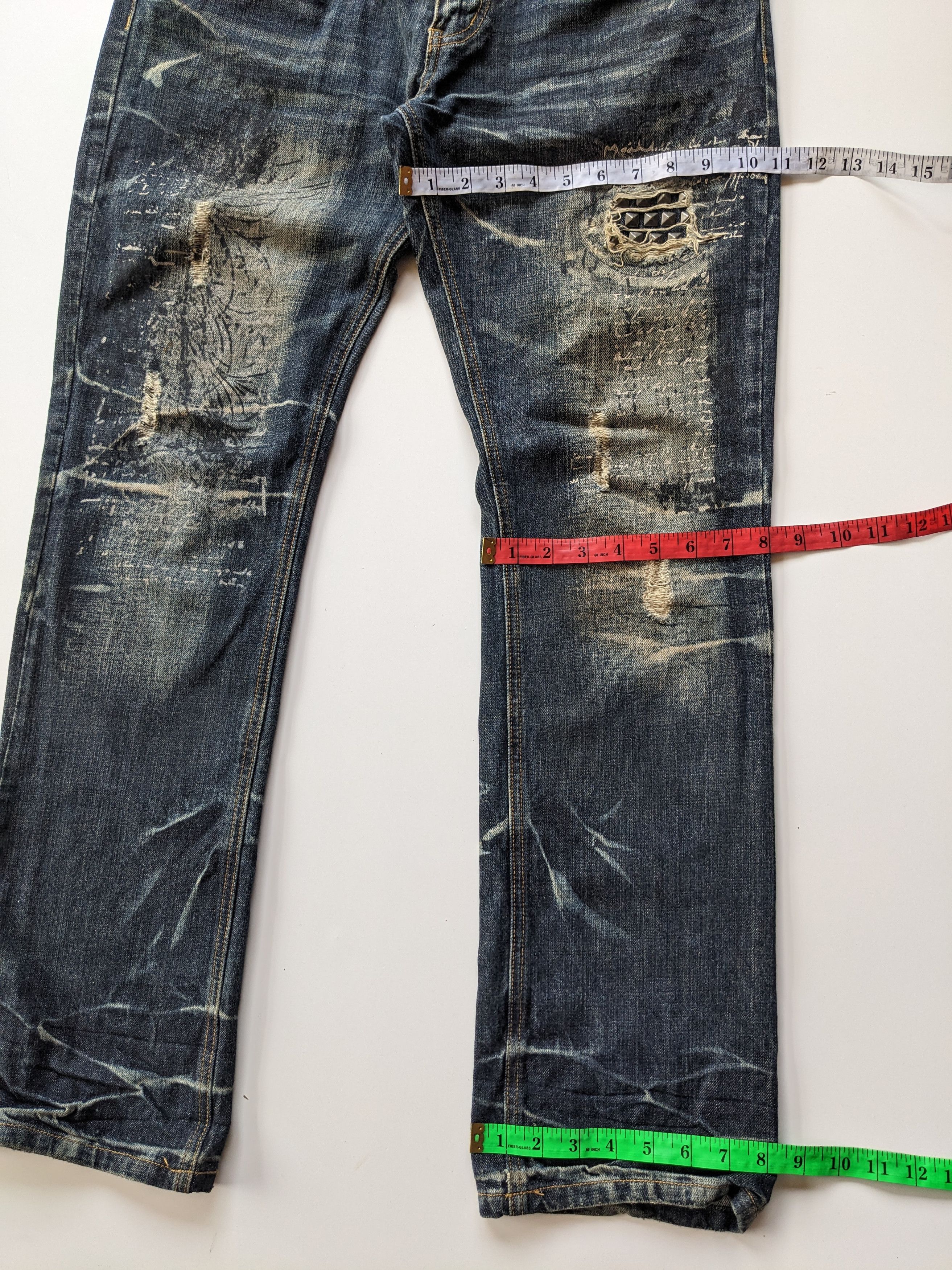 Japanese Brand Exploison In The Attic clawmark distressed studded jeans Size US 32 / EU 48 - 10 Thumbnail