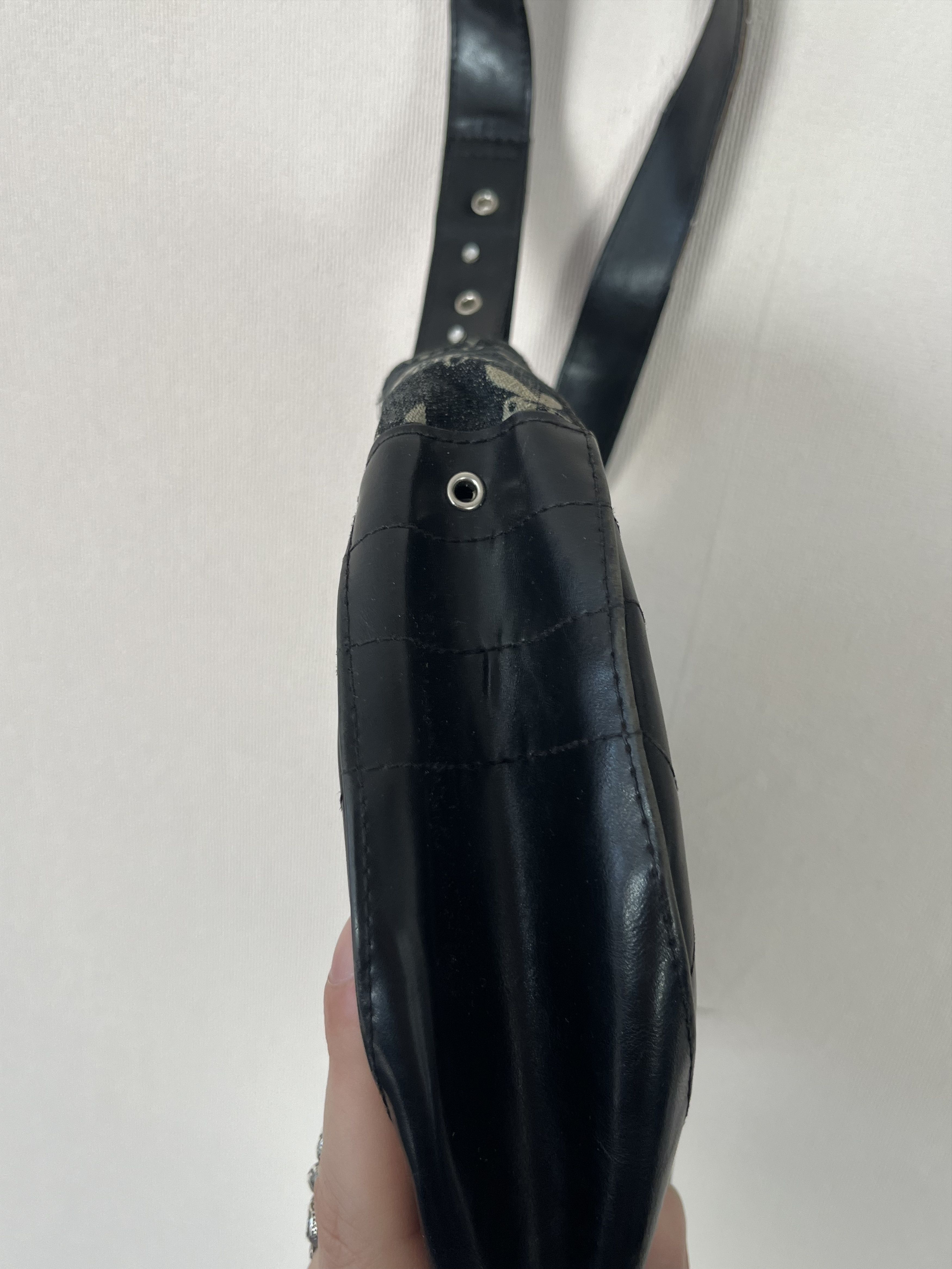 Playboy Playboy Y2K Monogram Shoulder Bag Black Studded Baguette Size ONE SIZE - 10 Thumbnail