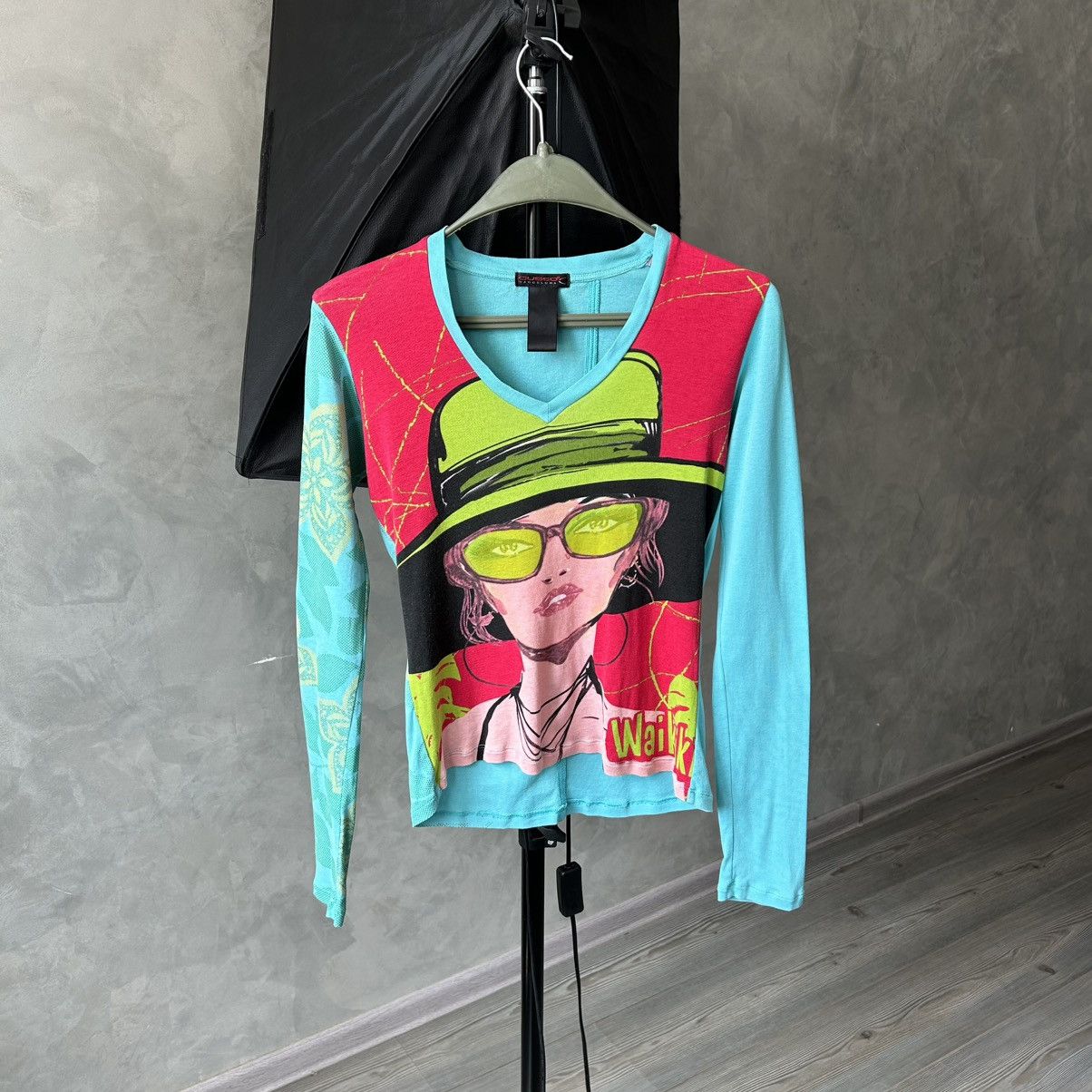 Custo Barcelona Rare Custo Barcelona Vintage Printed Y2K Long Sleeve Top Size M / US 6-8 / IT 42-44 - 6 Thumbnail