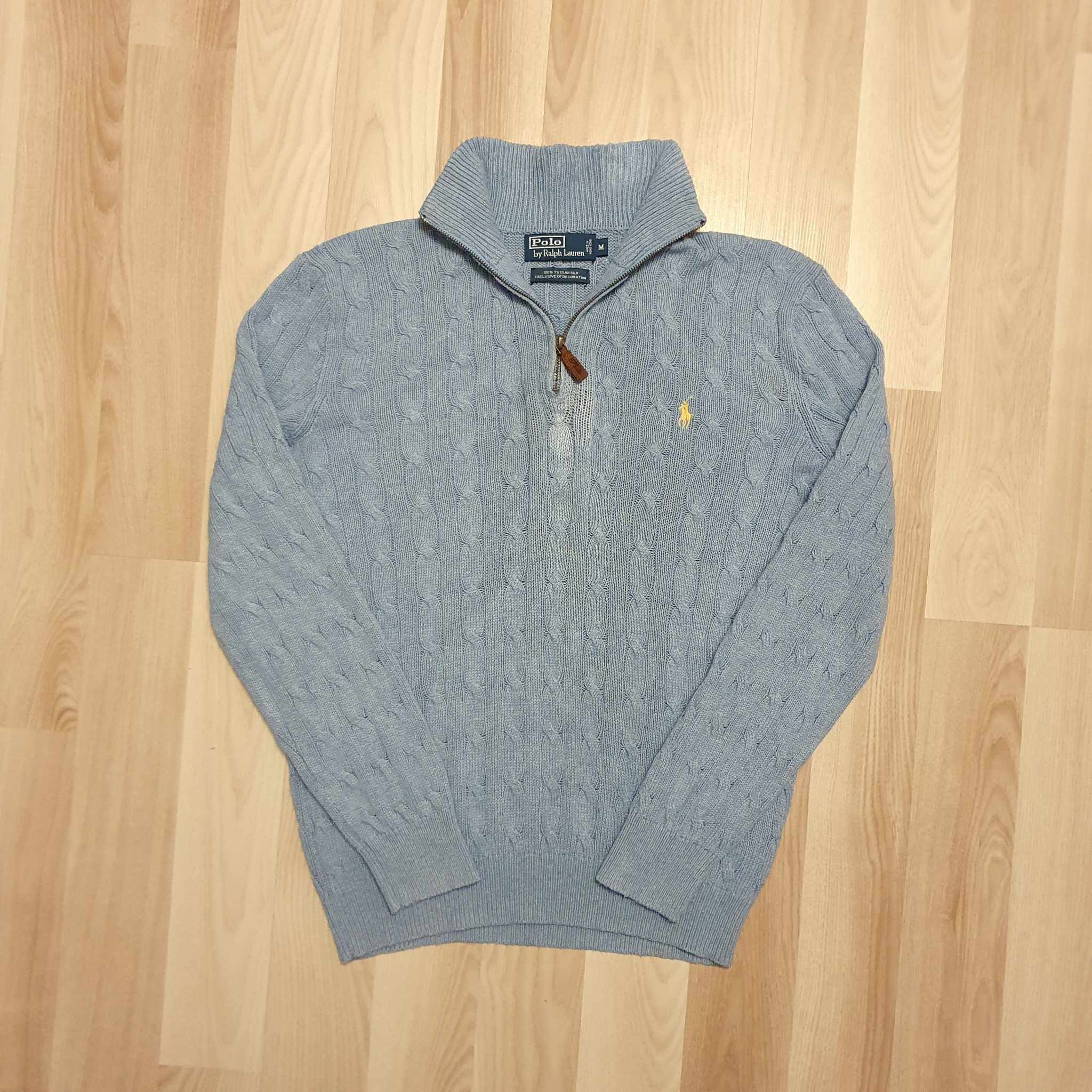 Polo Ralph Lauren × Ralph Lauren Polo Ralph Lauren Silk Cable-Knit Half-Zip Sweather Jumper Size US M / EU 48-50 / 2 - 1 Thumbnail
