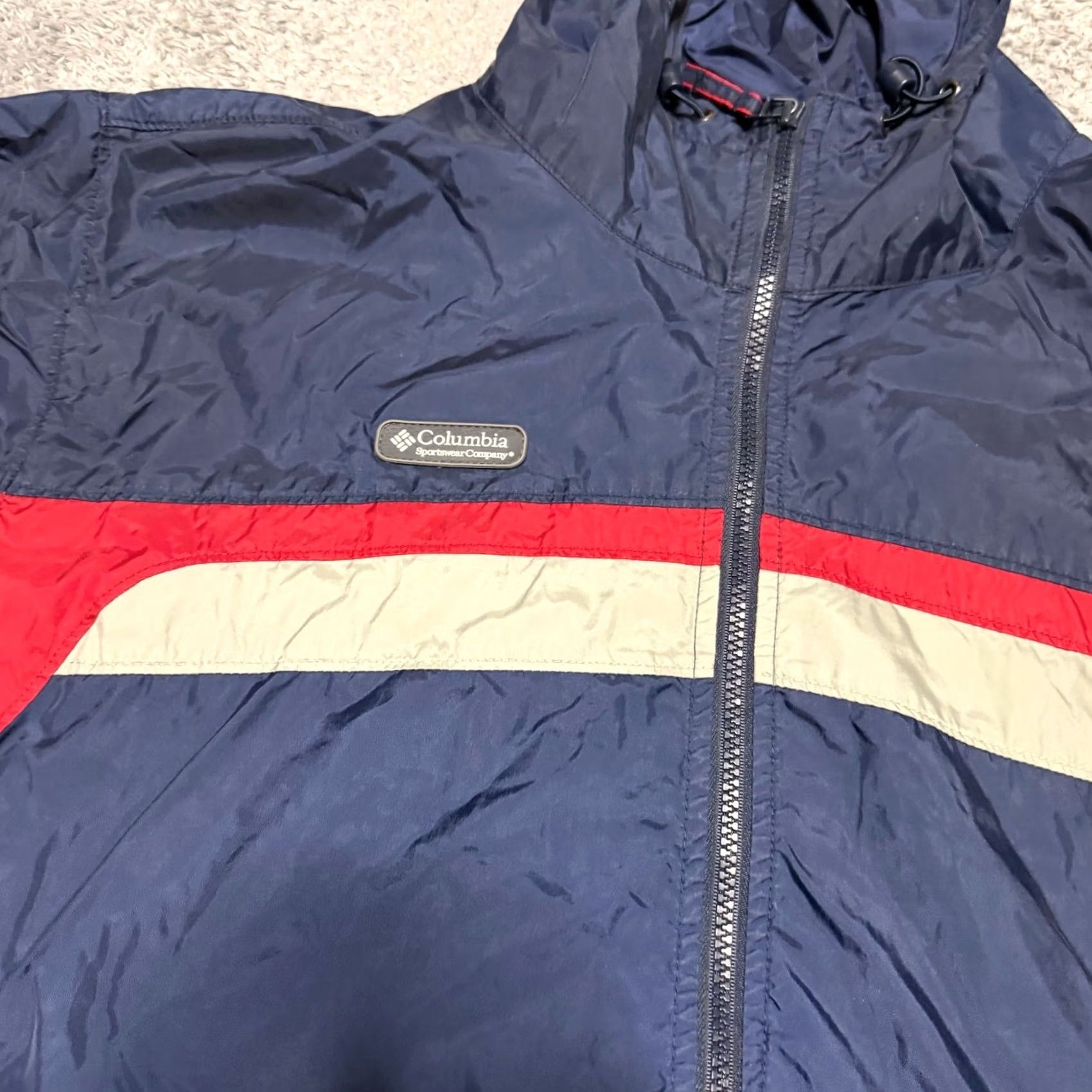 Vintage Columbia Jacket Mens XL Blue Red Nylon Hooded Rain Coat Windbreaker Size US XL / EU 56 / 4 - 2 Thumbnail
