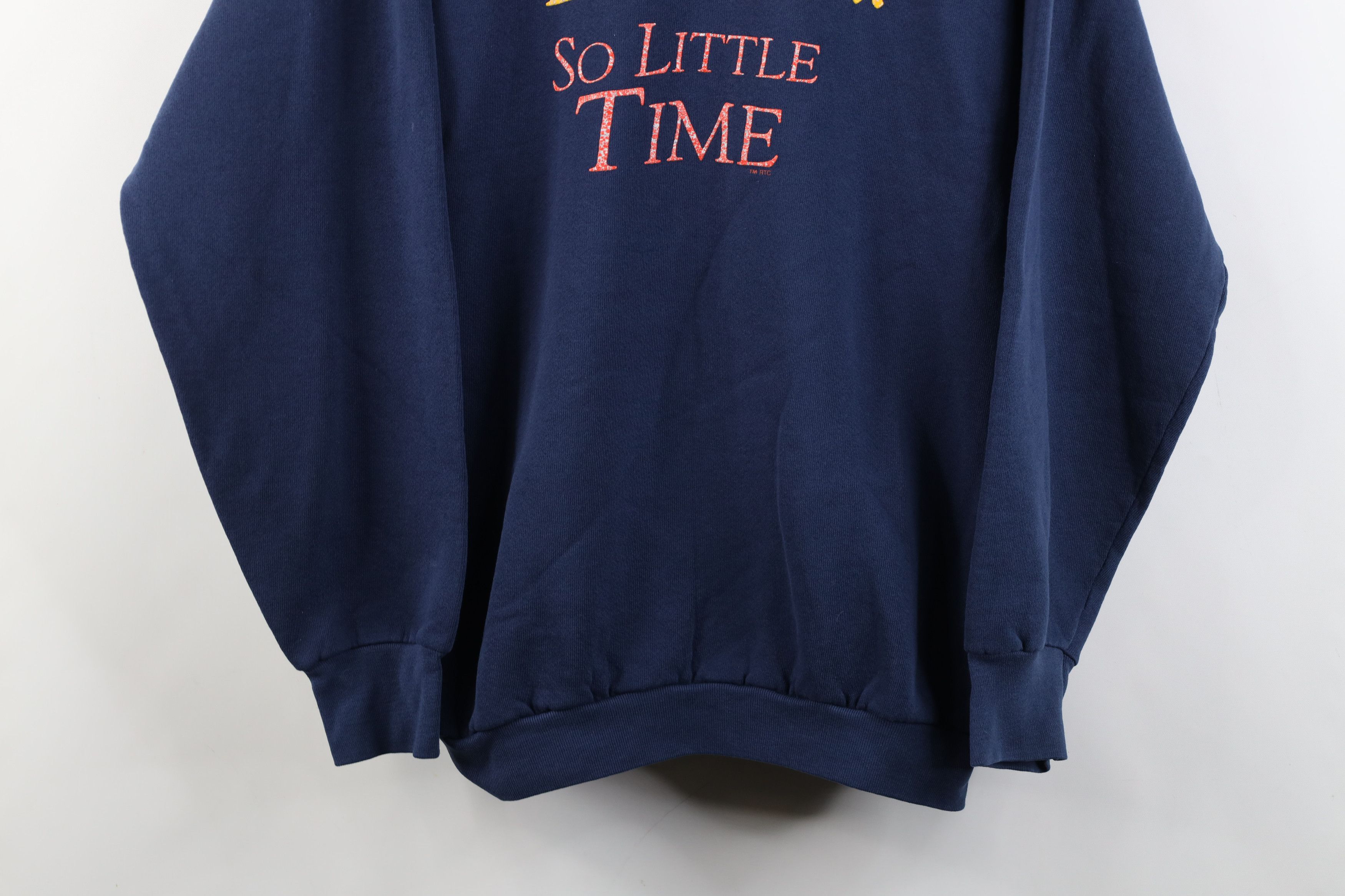 Vintage Vintage 90s Streetwear Books So Little Time Sweatshirt USA Size US XL / EU 56 / 4 - 3 Thumbnail
