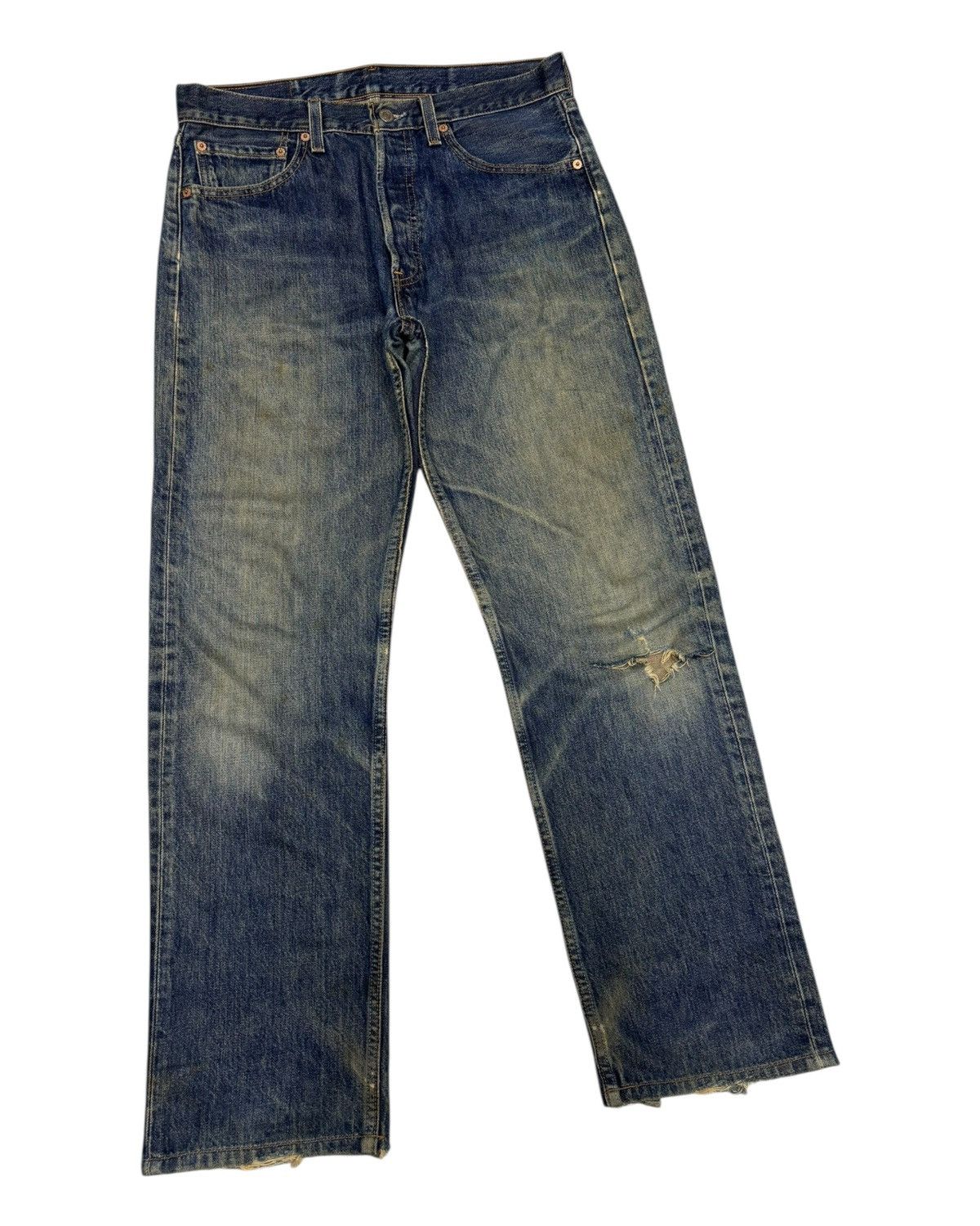 Kapital 🔥VINTAGE LEVIS 501 DISTRESSED PATINA AGED DENIM JEANS Size US 32 / EU 48 - 3 Thumbnail