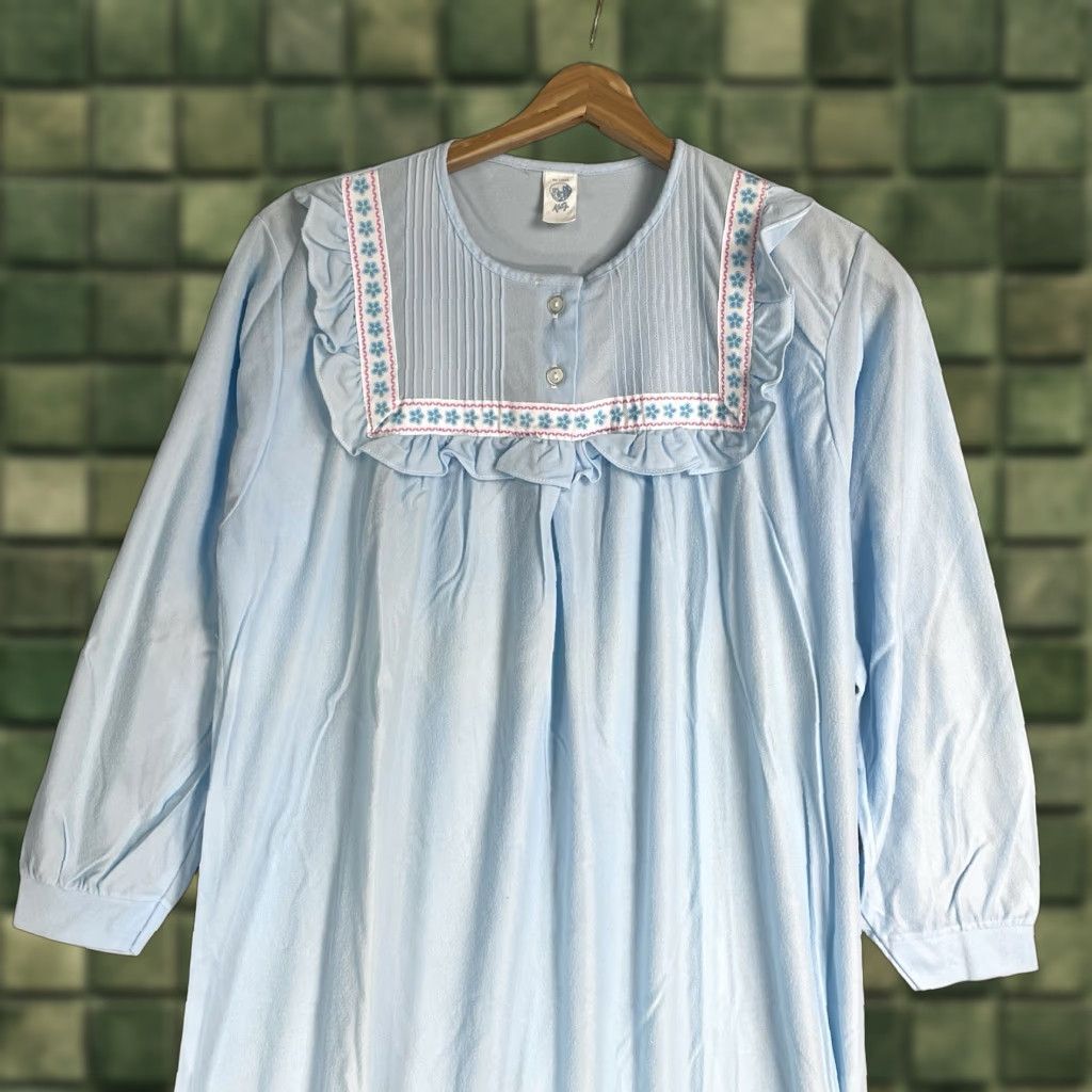 Vintage VINTAGE Katz Nightgown Gown Dress Floral Blue 70s Size S Nightgown Victorian - Katz Size S / US 4 / IT 40 - 1 Thumbnail