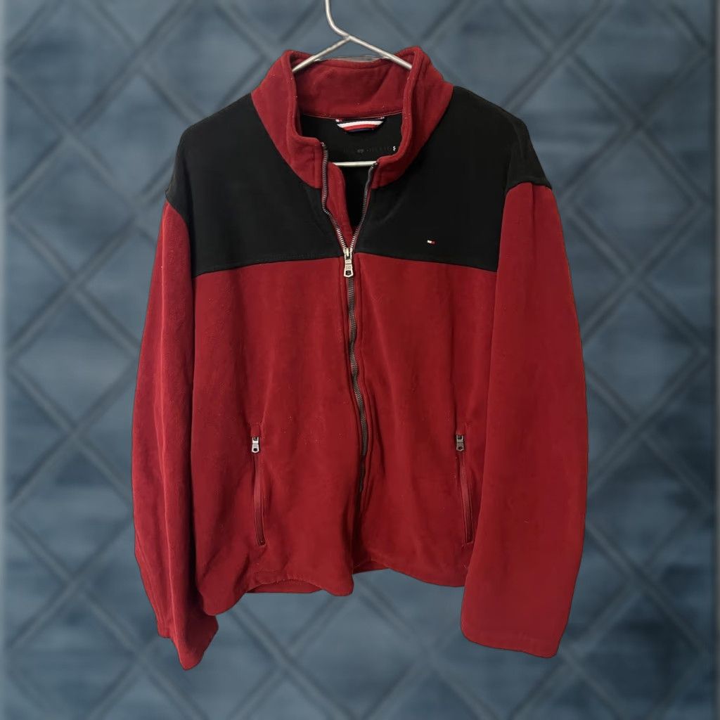 Tommy Hilfiger tommy hilfiger red black fleece jacket men Large full zip up teddy Bear Jacket Size US L / EU 52-54 / 3 - 1 Thumbnail
