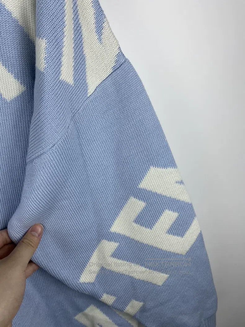 Vetements Vetements Big Logo Misty Blue Knit Sweater Size US S / EU 44-46 / 1 - 3 Thumbnail