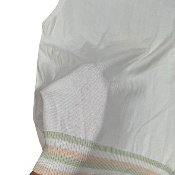 Burberry NWT Burberry Golf Cream White Cotton Vest Size Large Sleevel Size L / US 10 / IT 46 - 8 Thumbnail