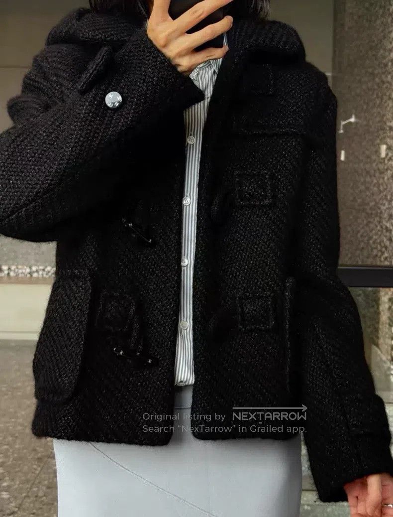 Chanel Chanel Black ox horn buckle hooded college tweed jacket Size XXS / US 00 / IT 34 - 8 Thumbnail