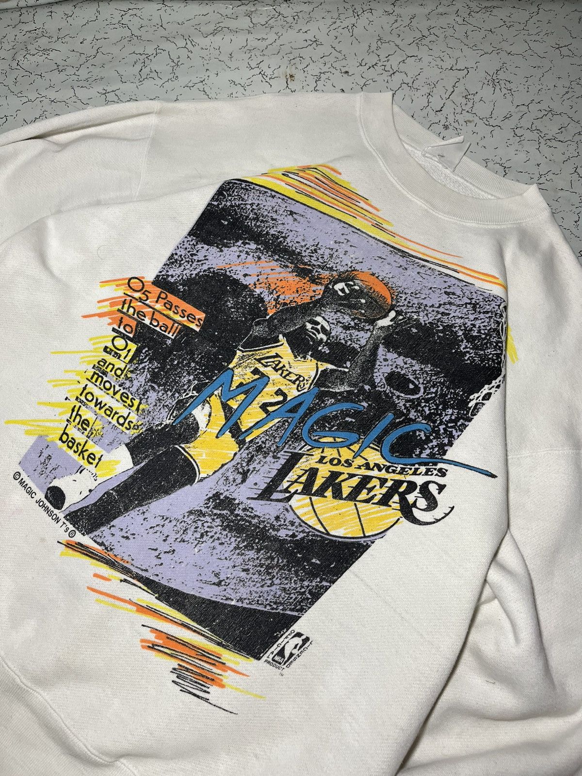 Vintage 80’s/90’s Magic Johnson Mega print Pullover Size US L / EU 52-54 / 3 - 2 Thumbnail