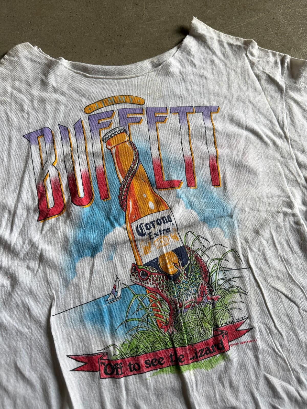 Jimmy Choo Vintage 1989 Jimmy Buffett Corona Lizard Crew Tee Sz L Size US L / EU 52-54 / 3 - 3 Thumbnail