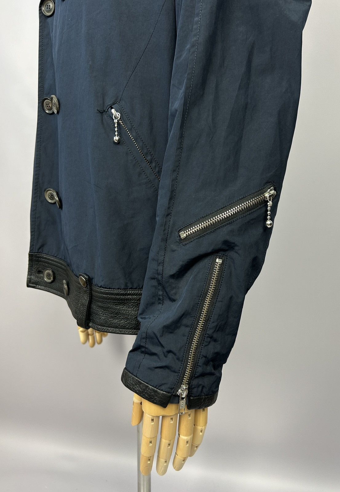 Japanese Brand Cy Choi Double Breasted Navy Nylon Coat Jacket Size L Size US L / EU 52-54 / 3 - 6 Thumbnail