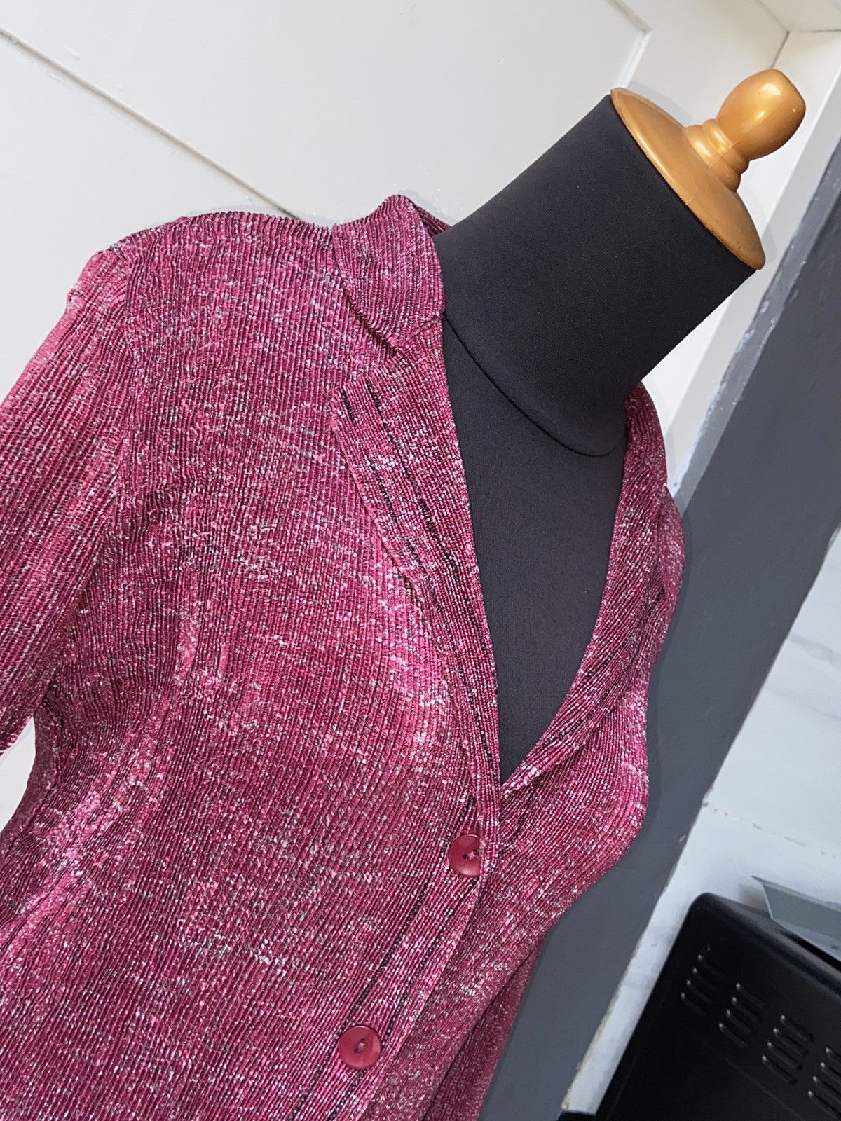 Designer × Japanese Brand COLLINEJARDIN Pink Pleats Blazers Size XS / US 0-2 / IT 36-38 - 9 Thumbnail