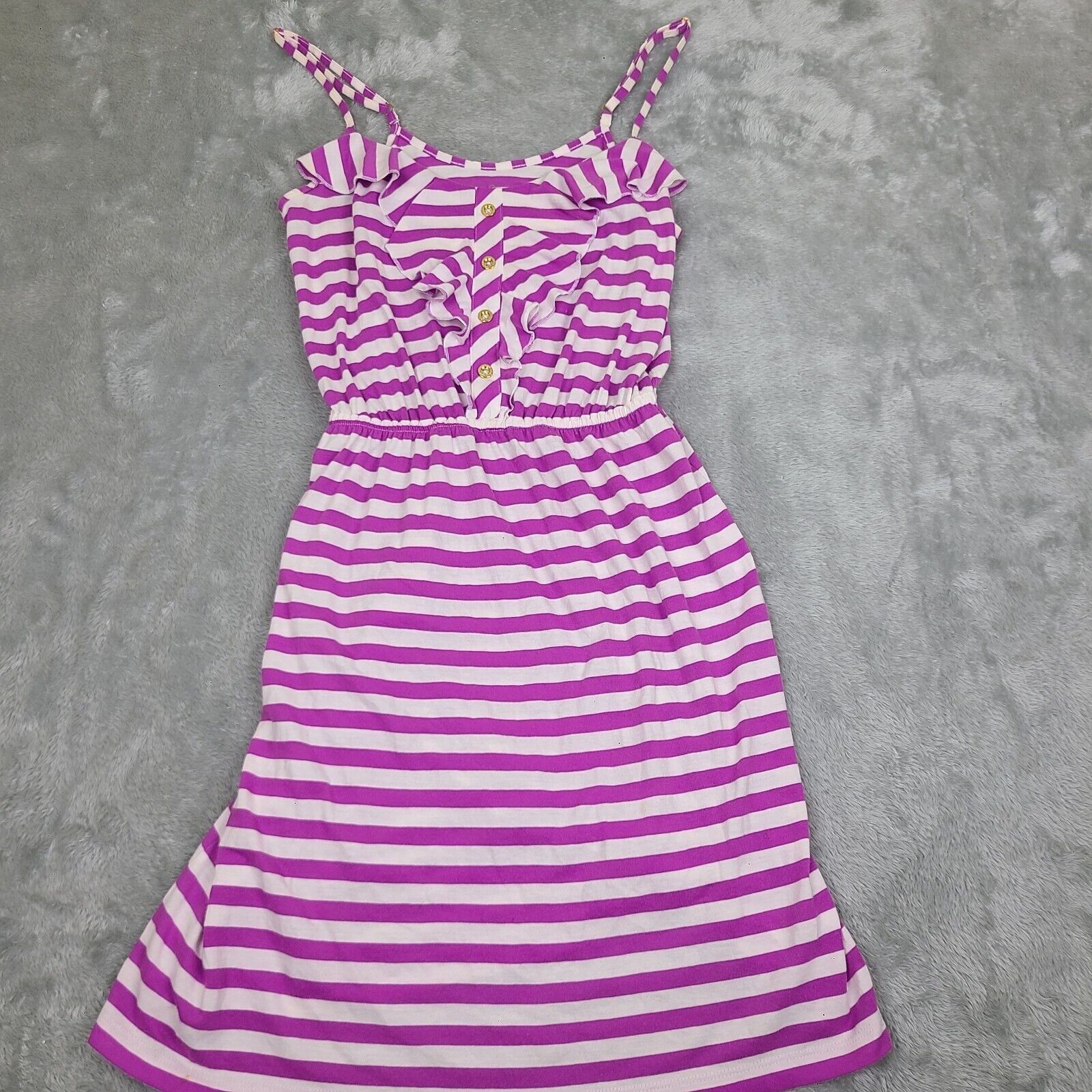 Lilly Pulitzer Lilly Pulitzer Pansy Purple Striped Spaghetti Strap Sun Dres Size XS / US 0-2 / IT 36-38 - 1 Thumbnail