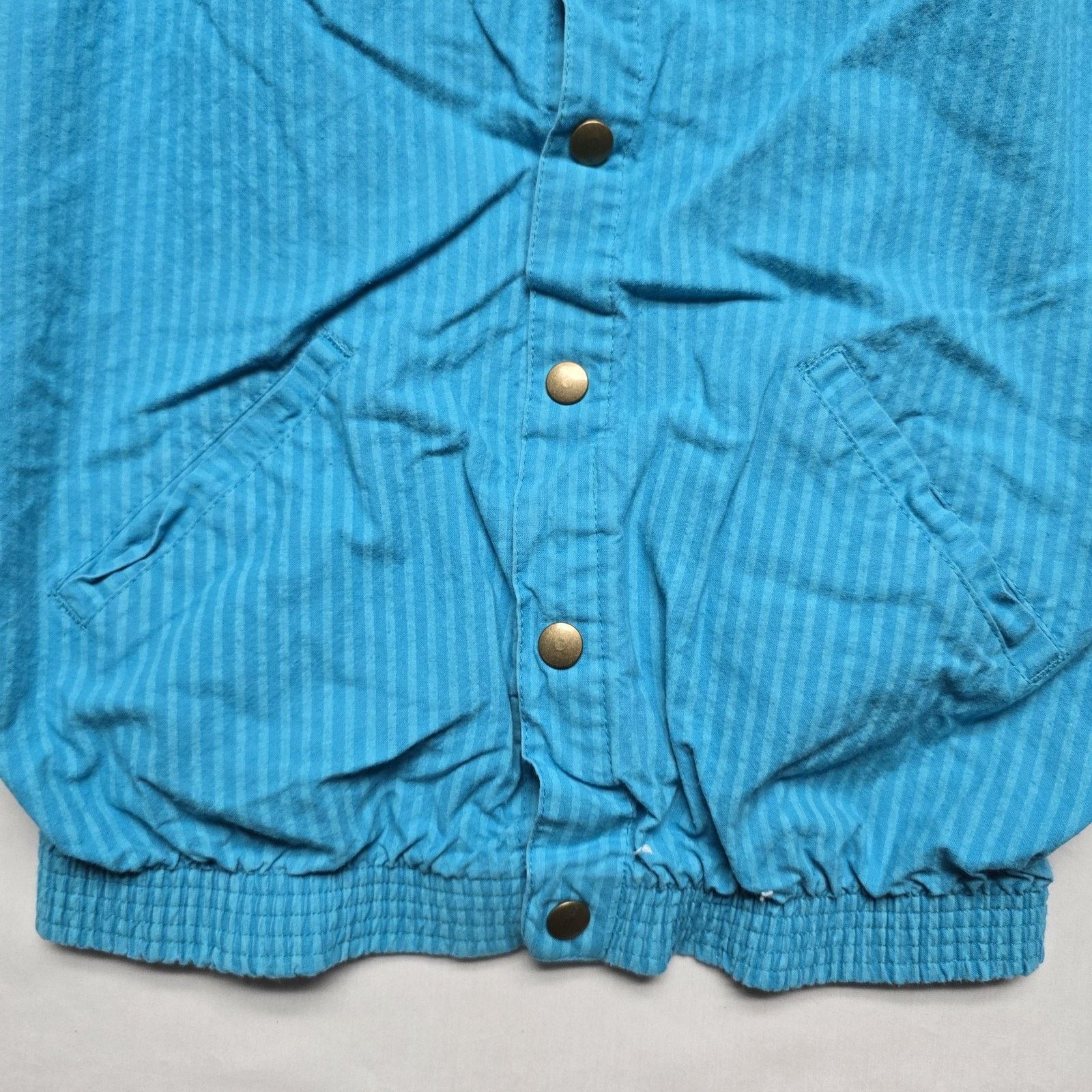 Vintage Vintage Chemin de Fer Vest M Blue Striped Snap Shirt 80s Size M / US 6-8 / IT 42-44 - 2 Thumbnail