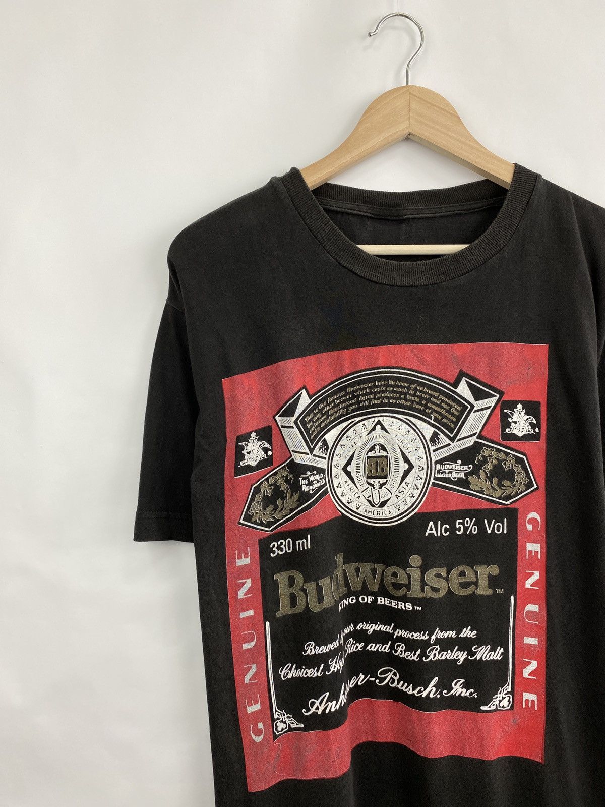 Budweiser 🇺🇸 Vintage 90s Budweiser King Of Beer Retro T-Shirt Rare Hype Size US L / EU 52-54 / 3 - 2 Thumbnail