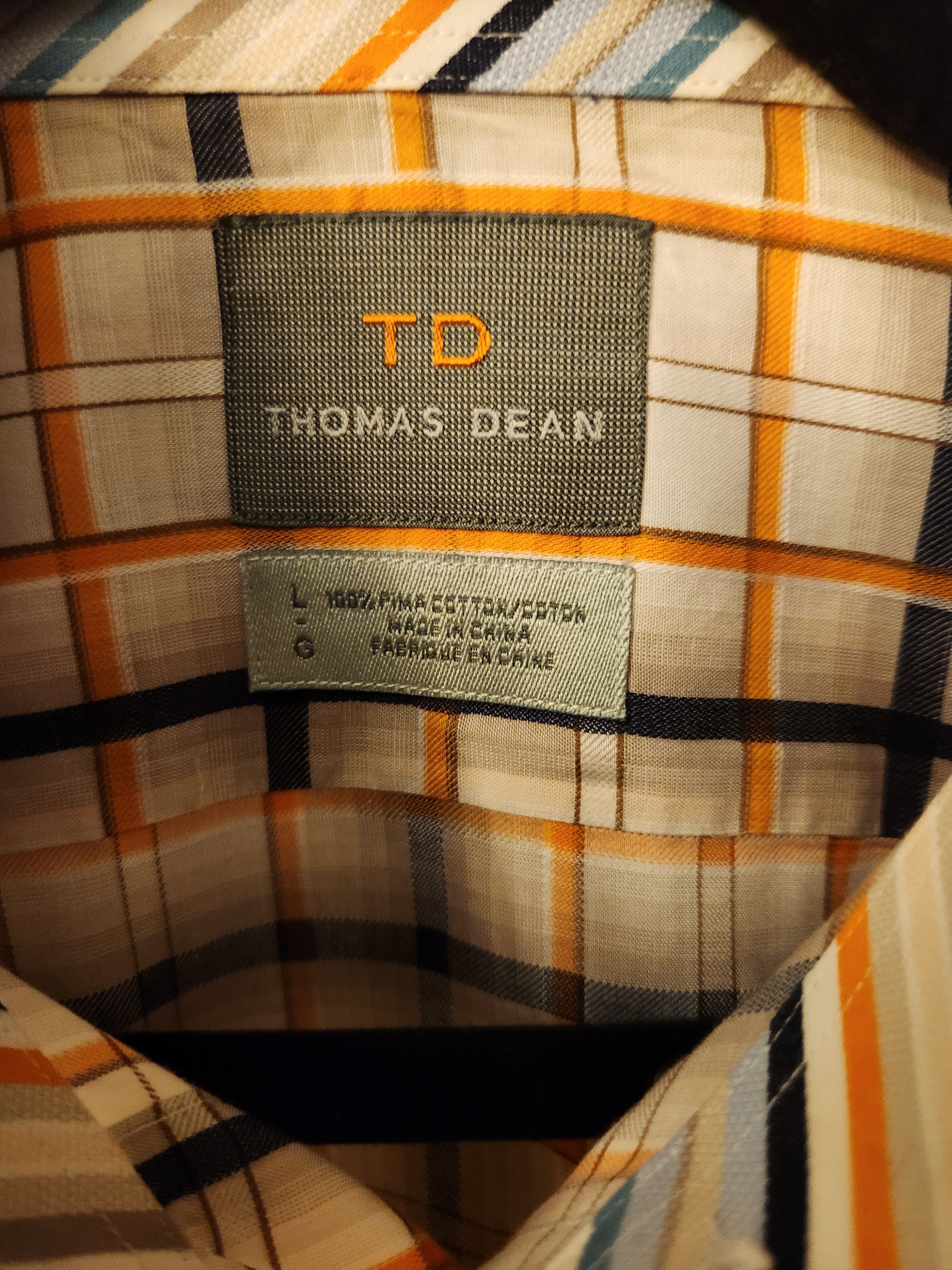 Thomas Dean Button Front Plaid Shirt Size US L / EU 52-54 / 3 - 3 Thumbnail