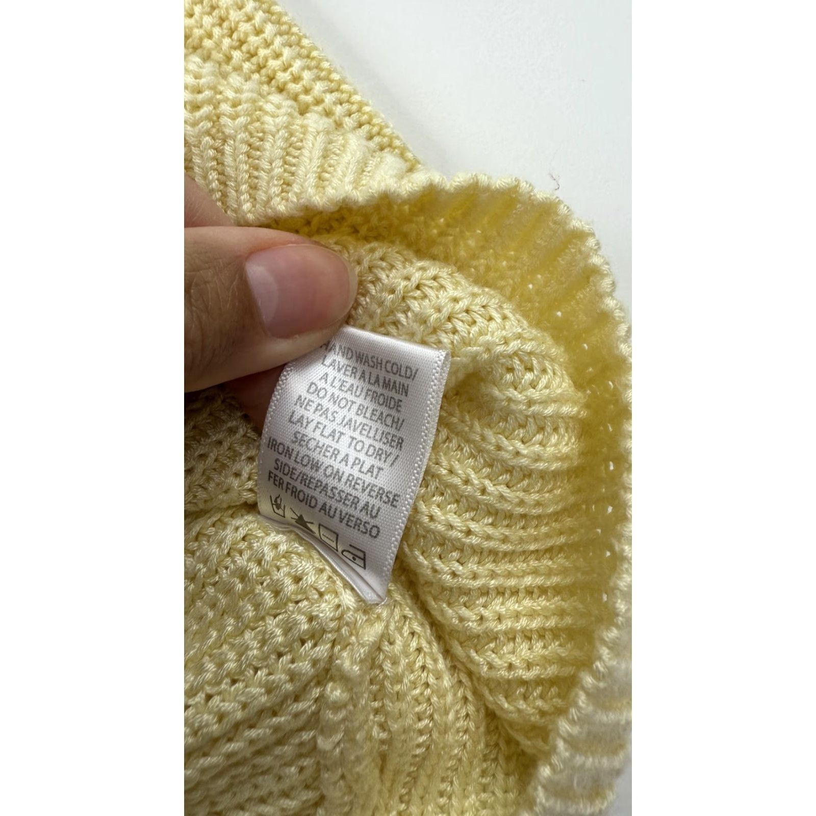 Vintage Gentle Fawn Sweater Womens Small Yellow Knit V Neck Twist Front Pullover Tank Top Size S / US 4 / IT 40 - 4 Thumbnail