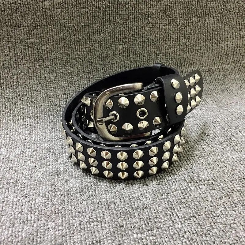 Leather Spike Rivet PU Leather Belt Size ONE SIZE - 1 Thumbnail