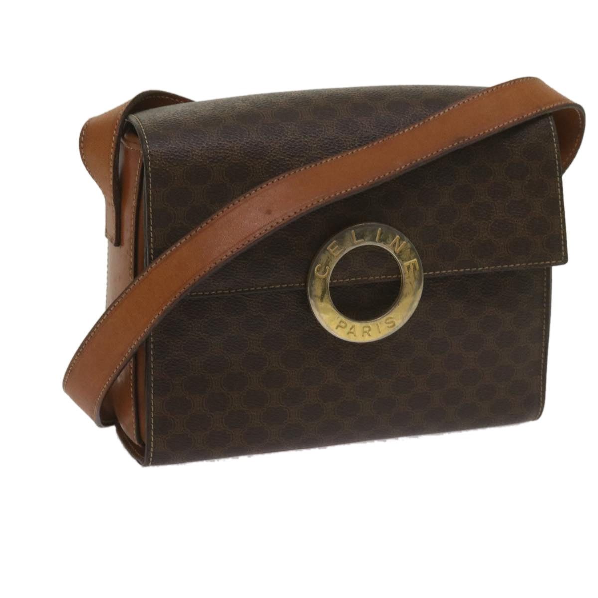 Celine CELINE Macadam Canvas Shoulder Bag Pvc Leather Brown Size ONE SIZE - 1 Thumbnail