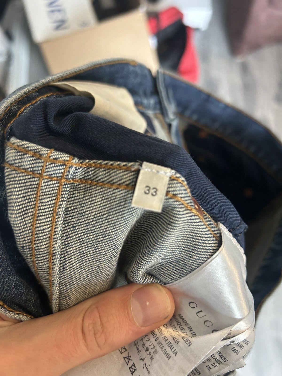 Gucci Blue Denim Jeans Embroidered w/ New York Yankees Size US 33 - 6 Thumbnail
