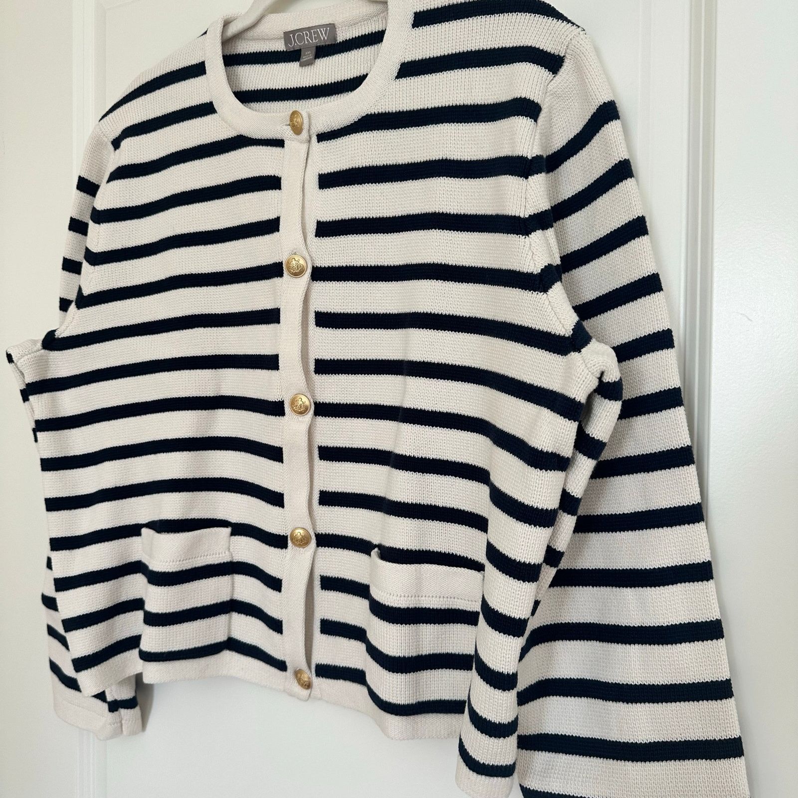 J.Crew J.Crew Relaxed Emilie Lady Jacket In Stripe 100% Cotton XXL Size XXL / US 16-18 / IT 52-54 - 4 Thumbnail