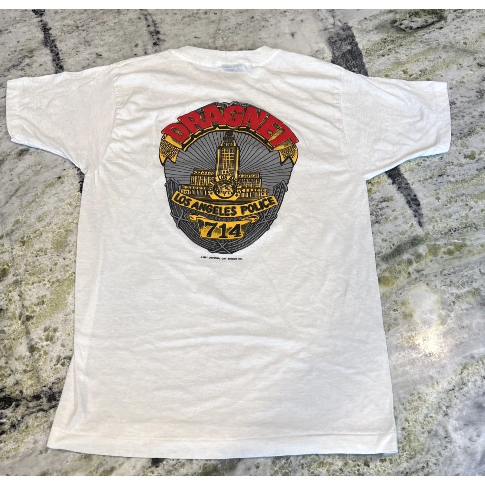 Vintage VINTAGE Dragnet Promo Movie T Shirt Men Medium 1987 Dan Aykroyd Tom Hanks USA White 80s Graphic Tee Mens Size US M / EU 48-50 / 2 - 2 Thumbnail