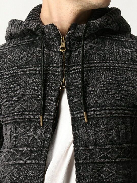 Japanese Brand 1PIU1UGUALE3 Relax Black Wash Ortega Pattern Chiffon Hoodie Size US M / EU 48-50 / 2 - 5 Thumbnail
