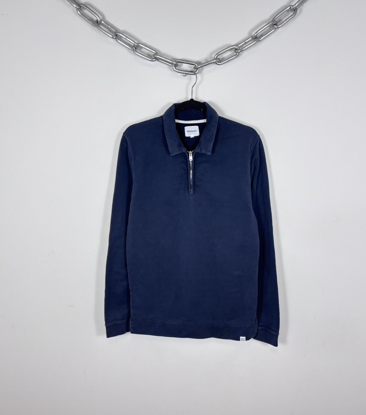 Norse Projects Norse Projects Men’s Magne Half Zip Compact Navy Sweatshirt Size US M / EU 48-50 / 2 - 1 Thumbnail