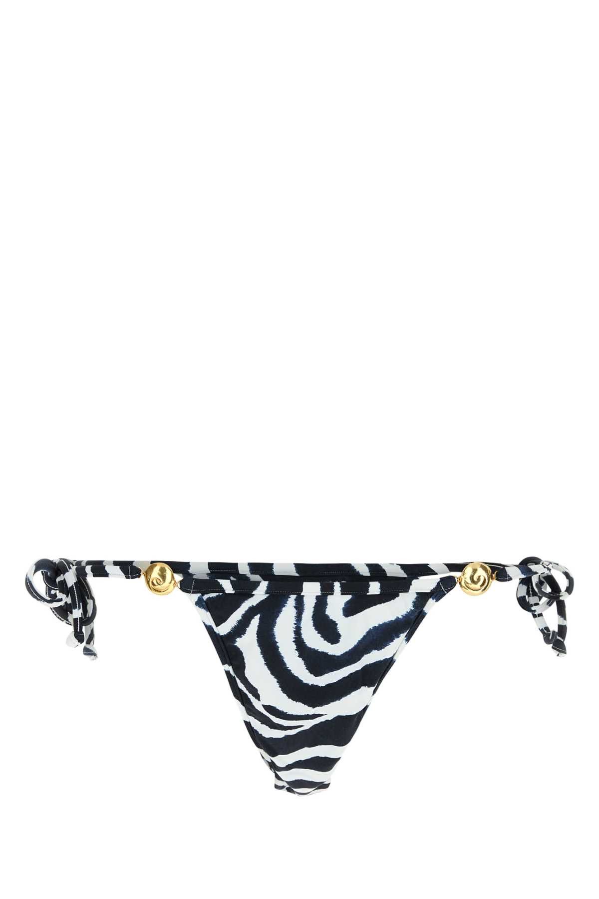 Reina Olga Printed Stretch Nylon Carioca Bikini Bottom Size M / US 6-8 / IT 42-44 - 1 Thumbnail