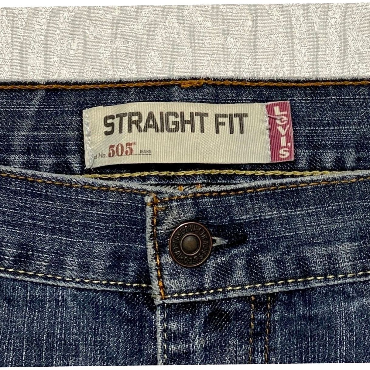 Levi's Levi’s 505 Men’s Straight Jeans 36x32 Blue Denim Regular Fit 5-Pocket Pants Size US 36 / EU 52 - 3 Thumbnail