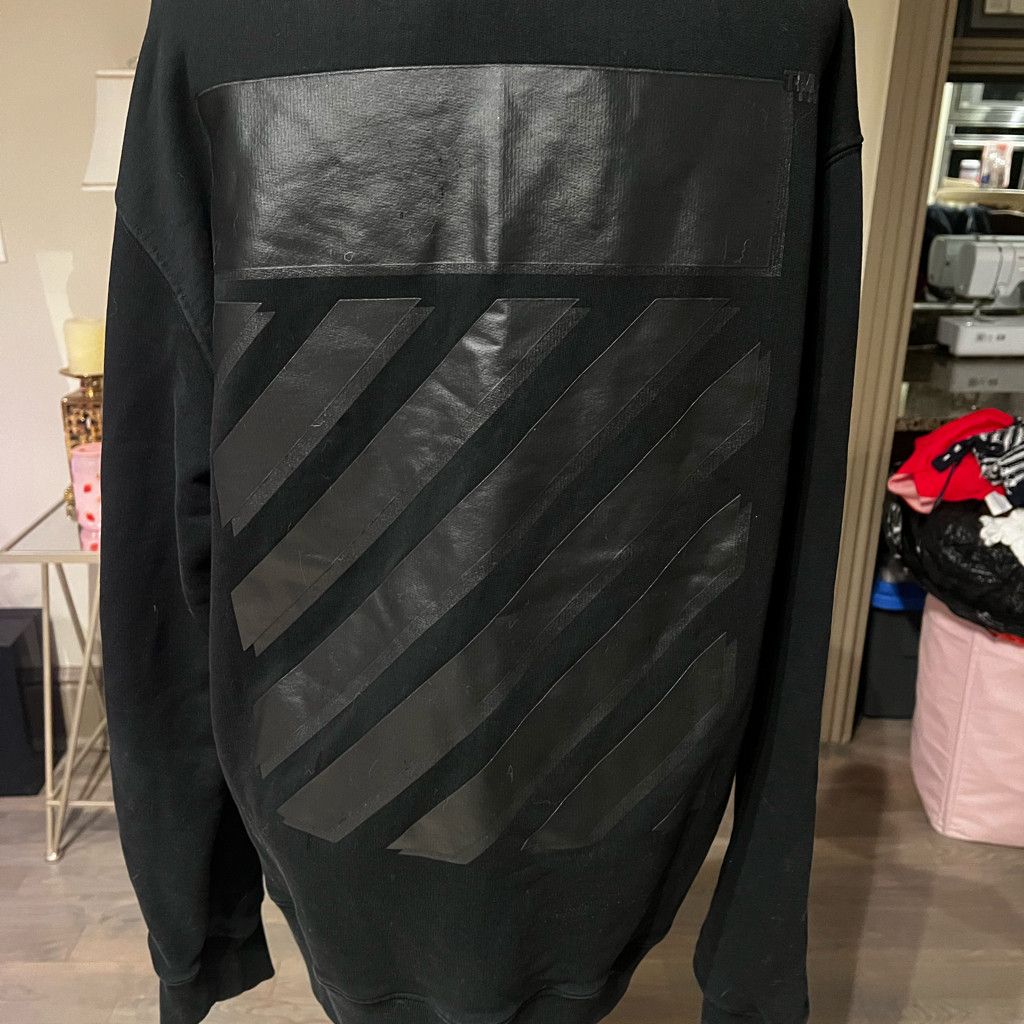 Japanese Brand Off-White Diag Tab crew-neck sweatshirt Size US XL / EU 56 / 4 - 6 Thumbnail