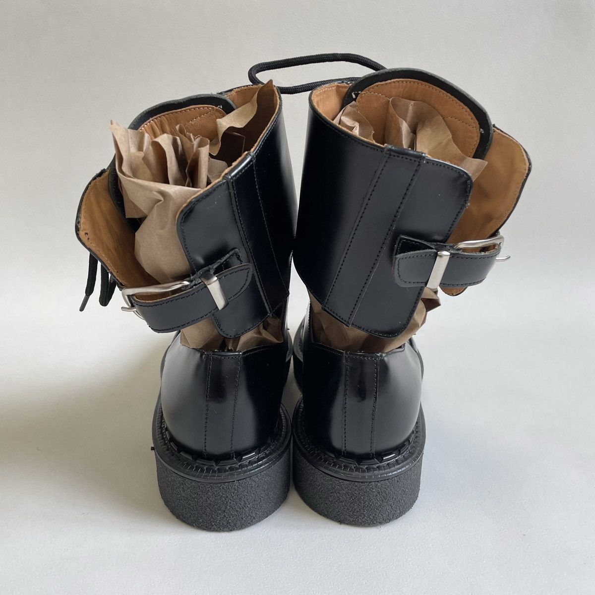 Comme des Garcons Black Leather Combat Boot Creepers Size US 9 / IT 39 - 14 Thumbnail