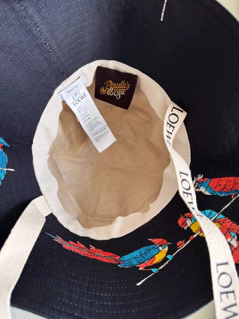 Loewe LOEWE size59 Black parrot printed fisherman's hat Size ONE SIZE - 5 Thumbnail