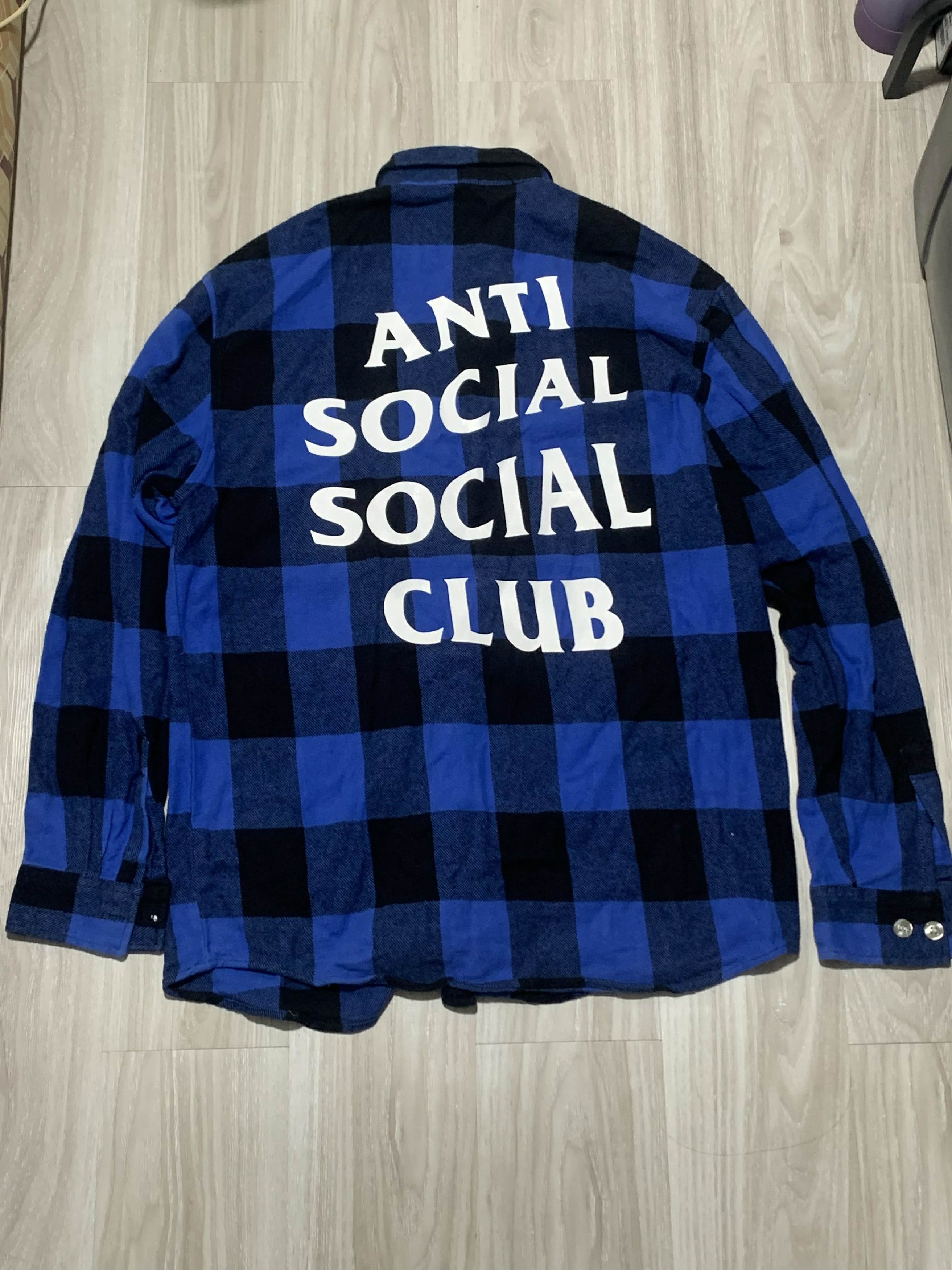 Anti Social Social Club Anti Social Social Club Blue Black Plaid BLUR Flannel Size US S / EU 44-46 / 1 - 1 Thumbnail